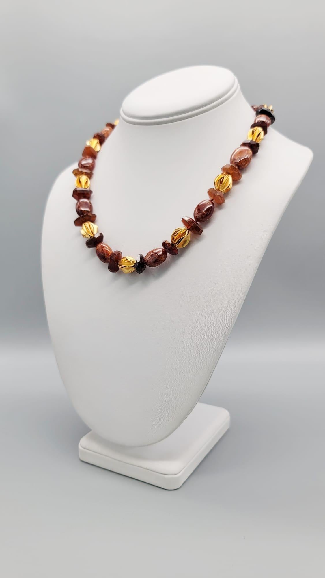 A.Jeschel Hessonite Garnet set in a classic single strand necklace. For Sale 11