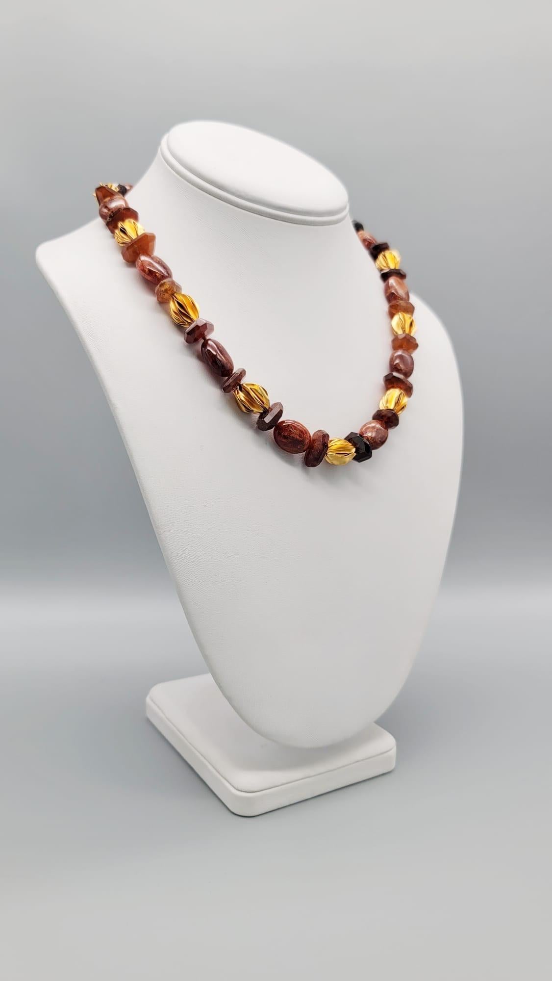 A.Jeschel Hessonite Garnet set in a classic single strand necklace. For Sale 12