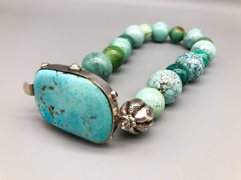 A.Jeschel Highly Unusual Natural Turquoise Necklace at 1stDibs