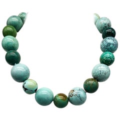 A.Jeschel Highly Unusual Natural Turquoise Necklace