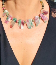 A.Jeschel Stunning Brazilian Tourmaline Geode necklace.