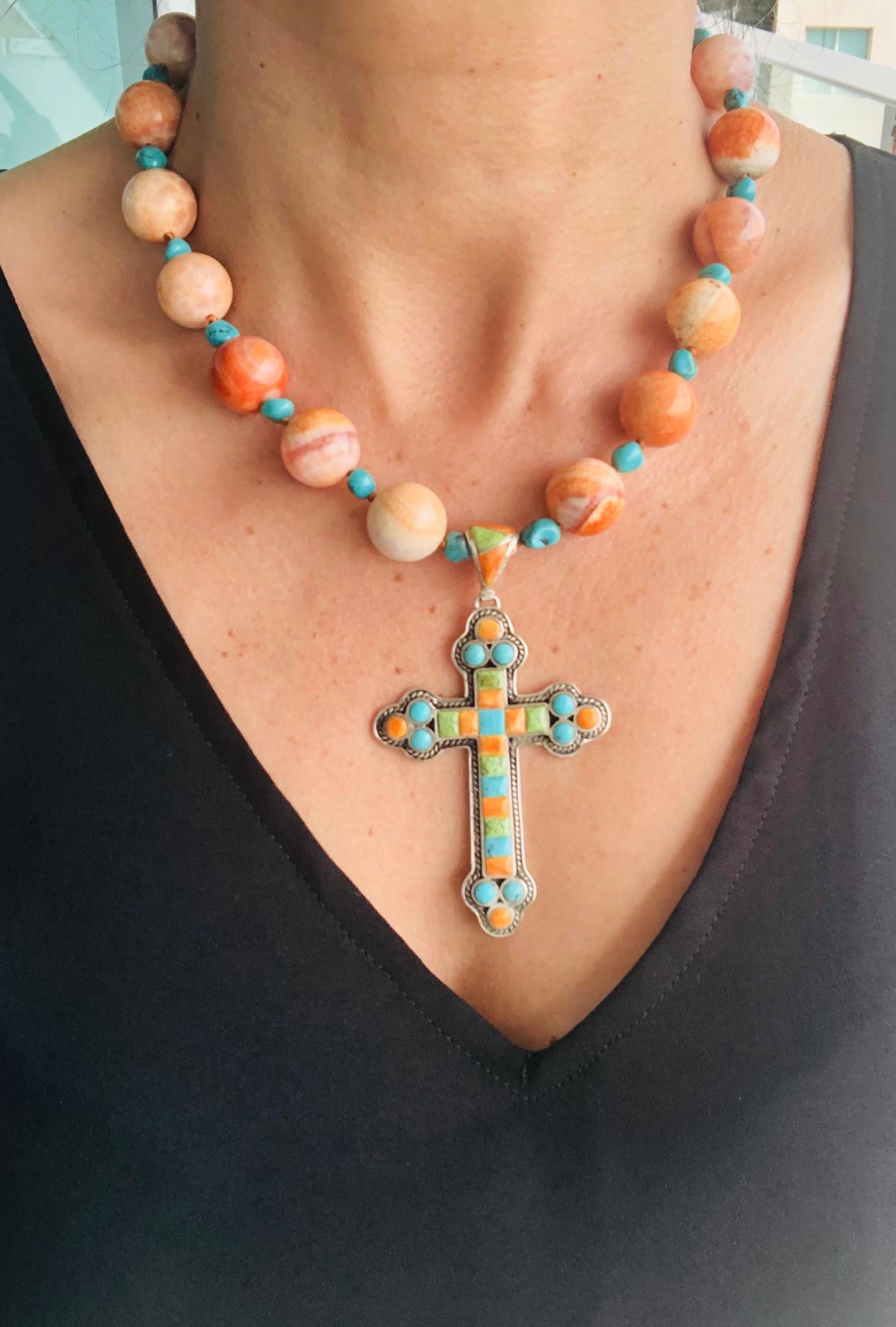 mexican necklace cross