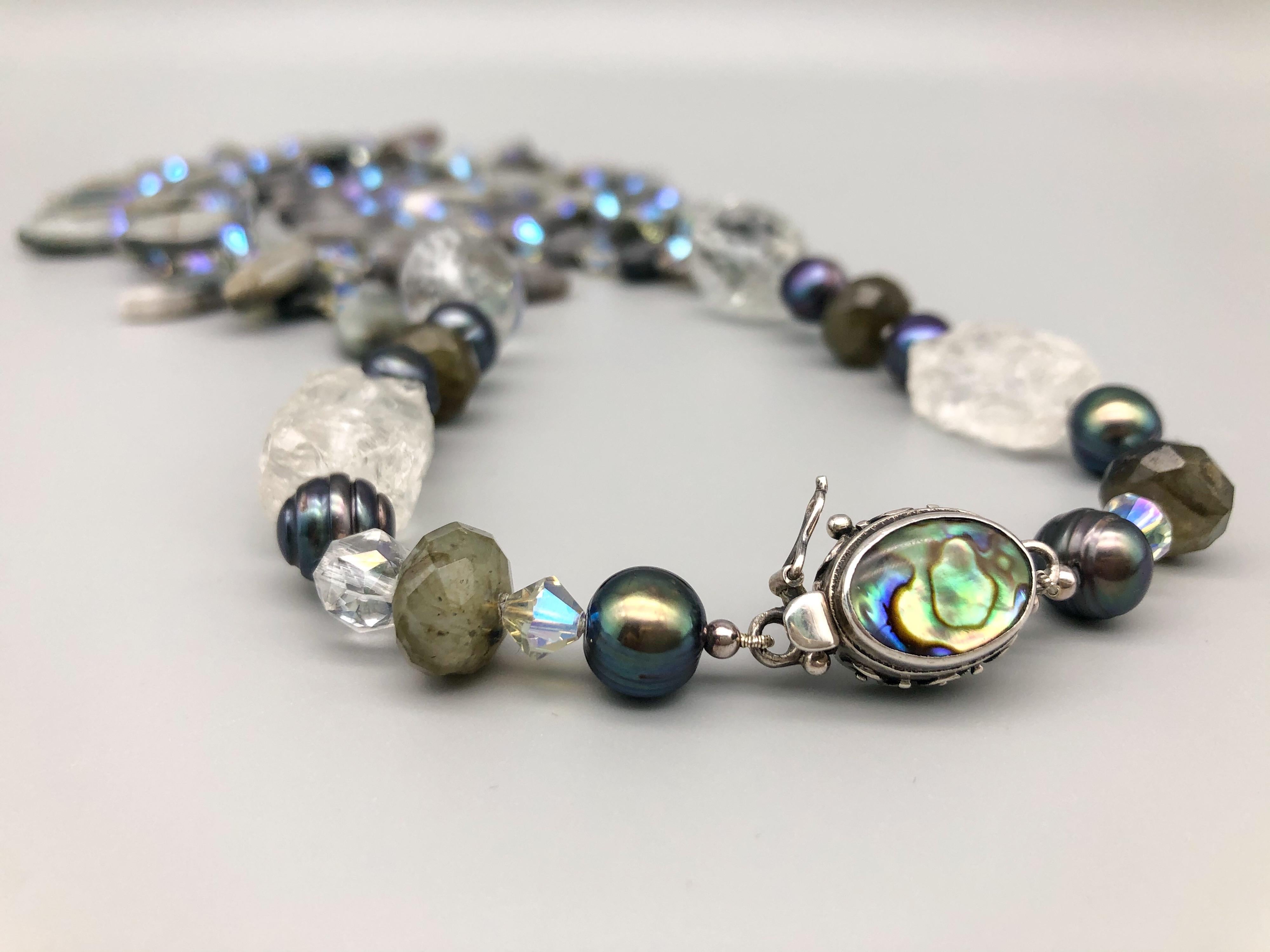 A.Jeschel Labradorite 3 into 1 brillant necklace For Sale 1