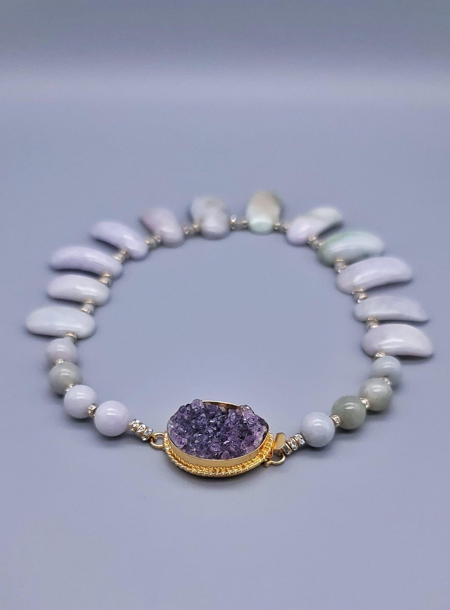 A.Jeschel Lavender Burma Jade necklace. For Sale 2