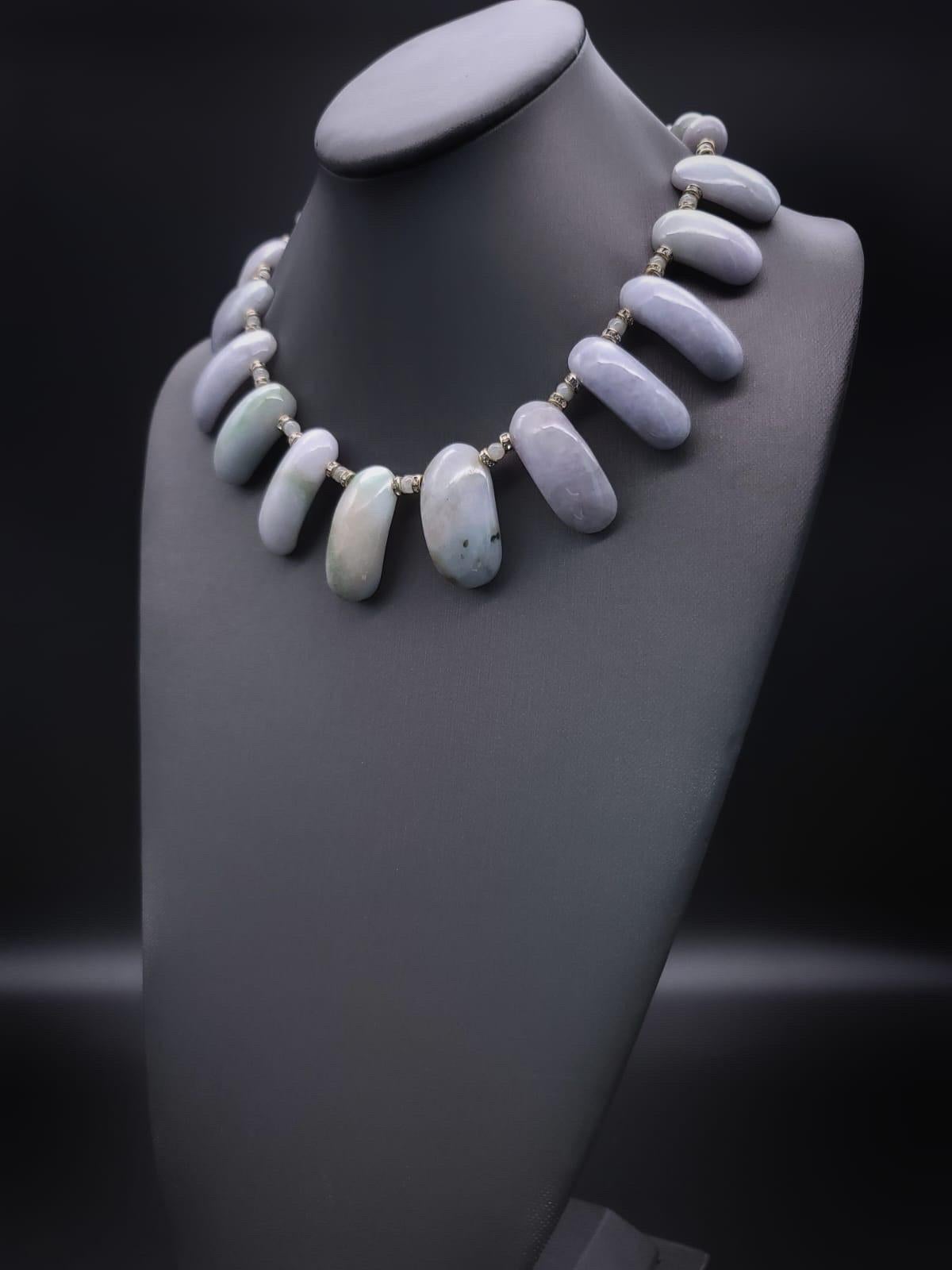 A.Jeschel Lavender Burma Jade necklace. For Sale 4