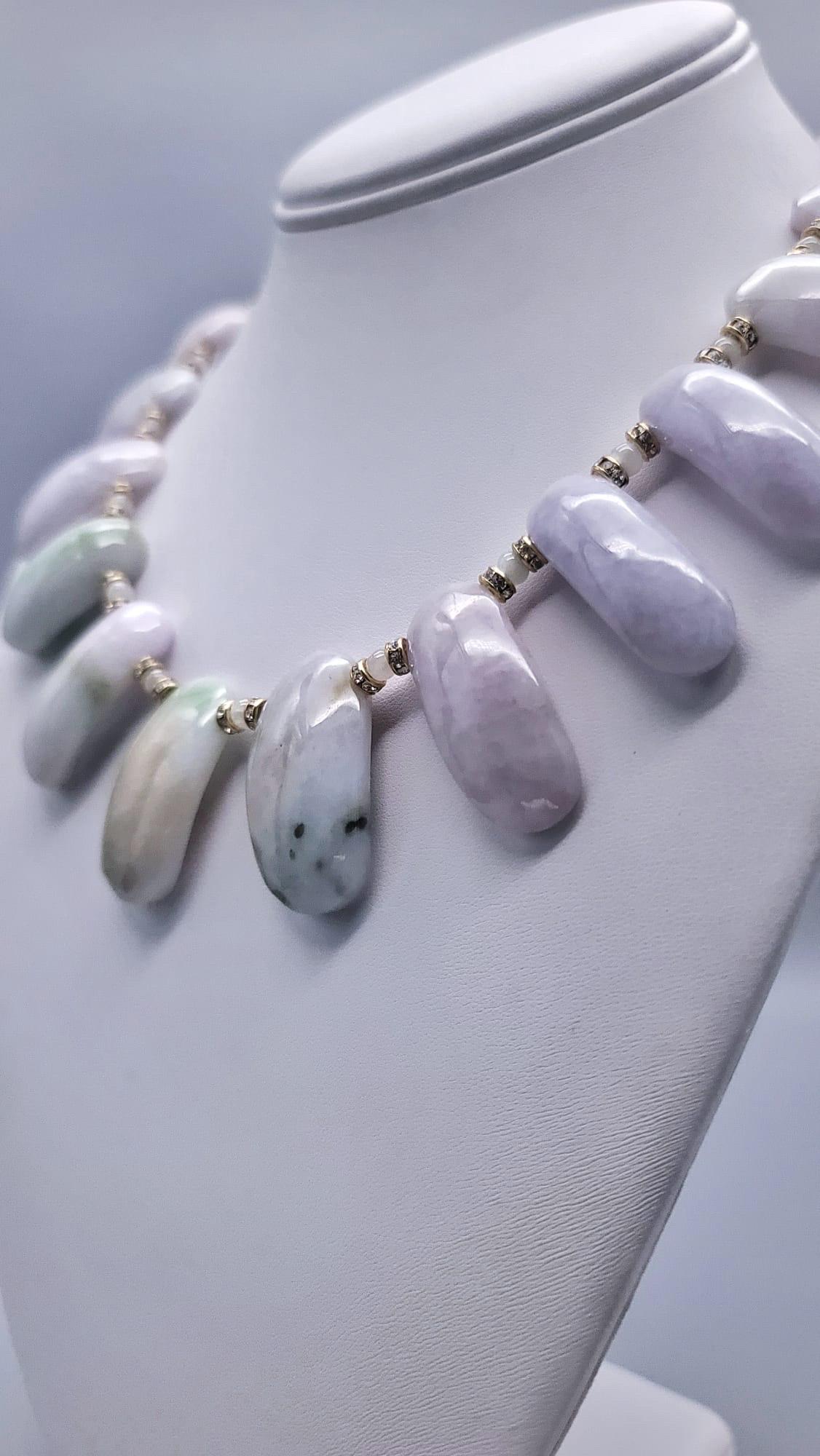 Contemporary A.Jeschel Lavender Burma Jade necklace. For Sale