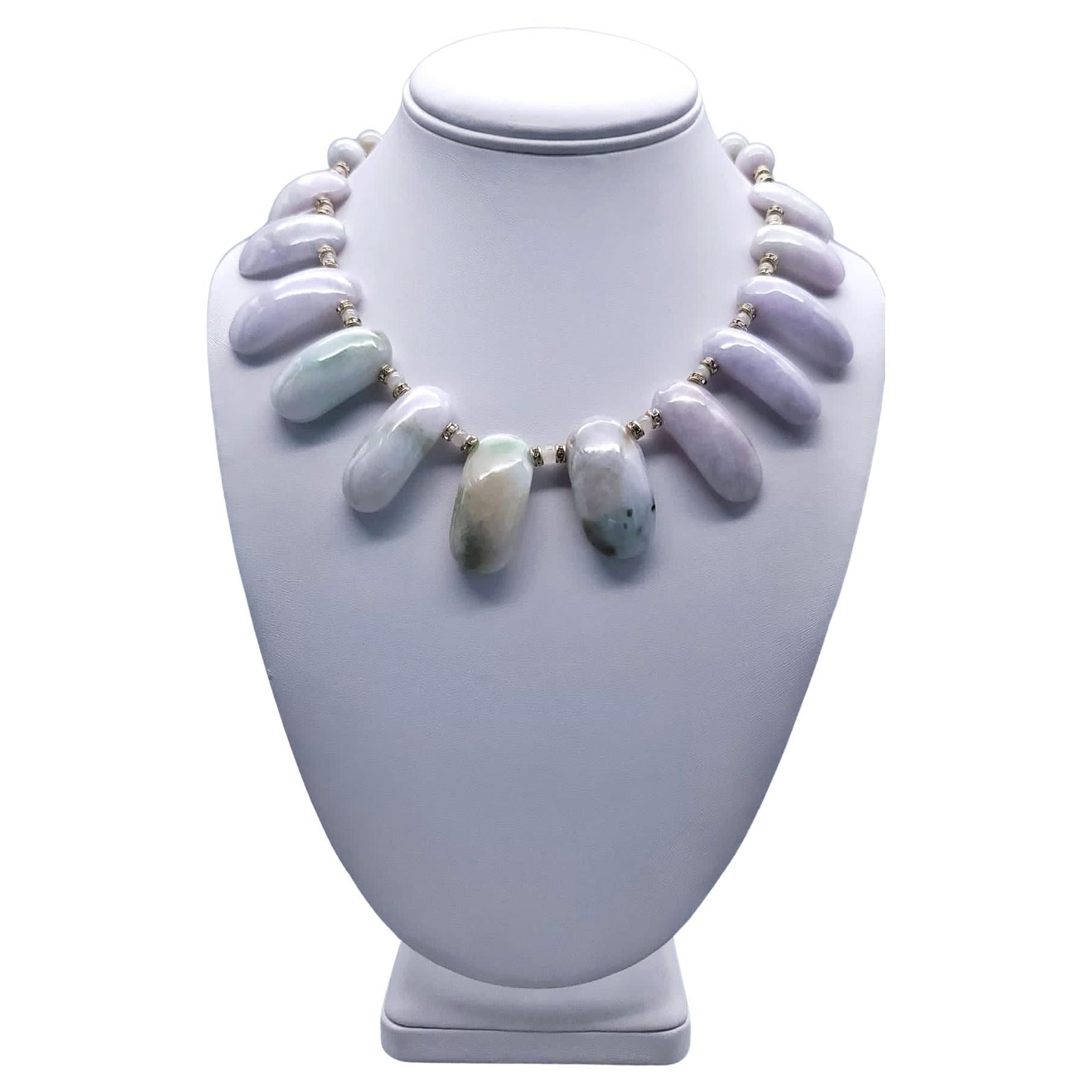 A.Jeschel Lavender Burma Jade necklace. For Sale