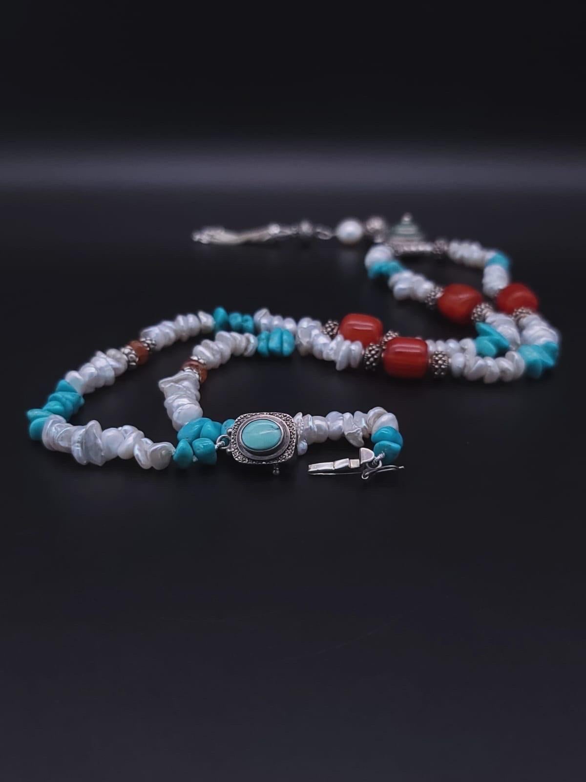 A.Jeschel long versatile Y Turquoise necklace 2