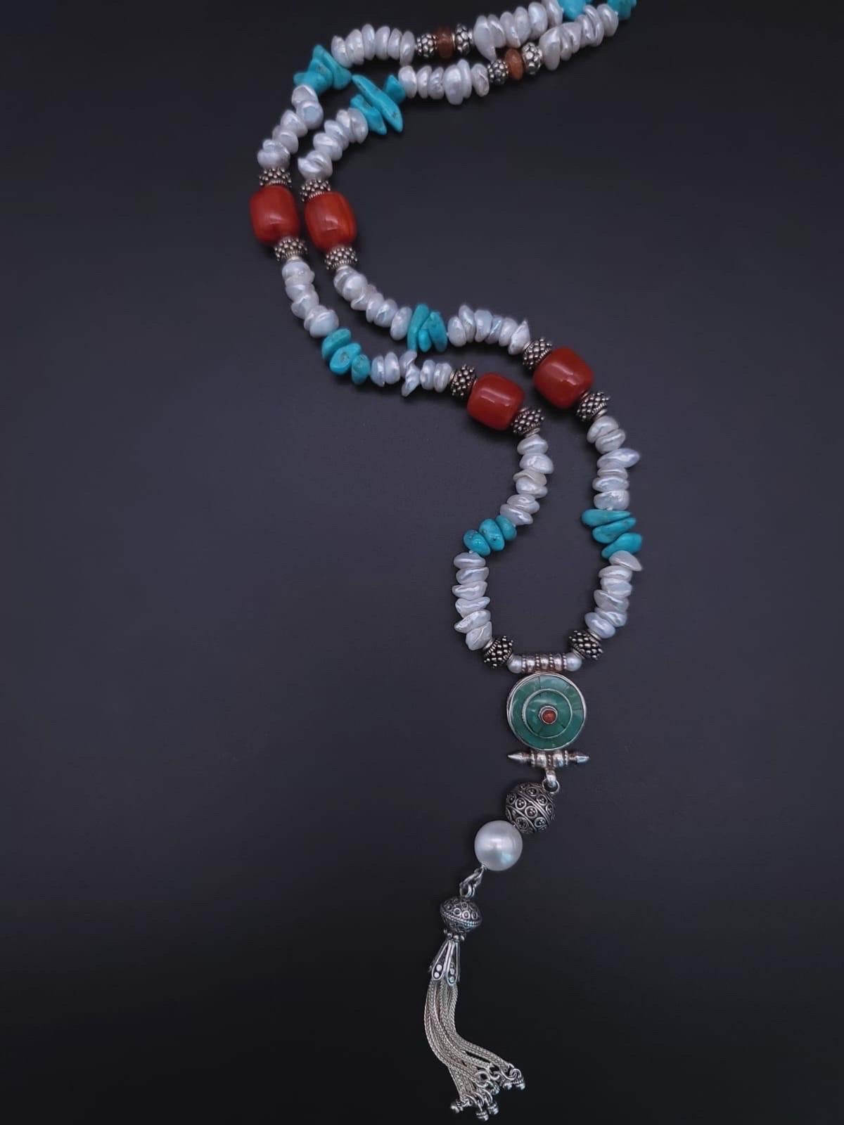 A.Jeschel long versatile Y Turquoise necklace 3