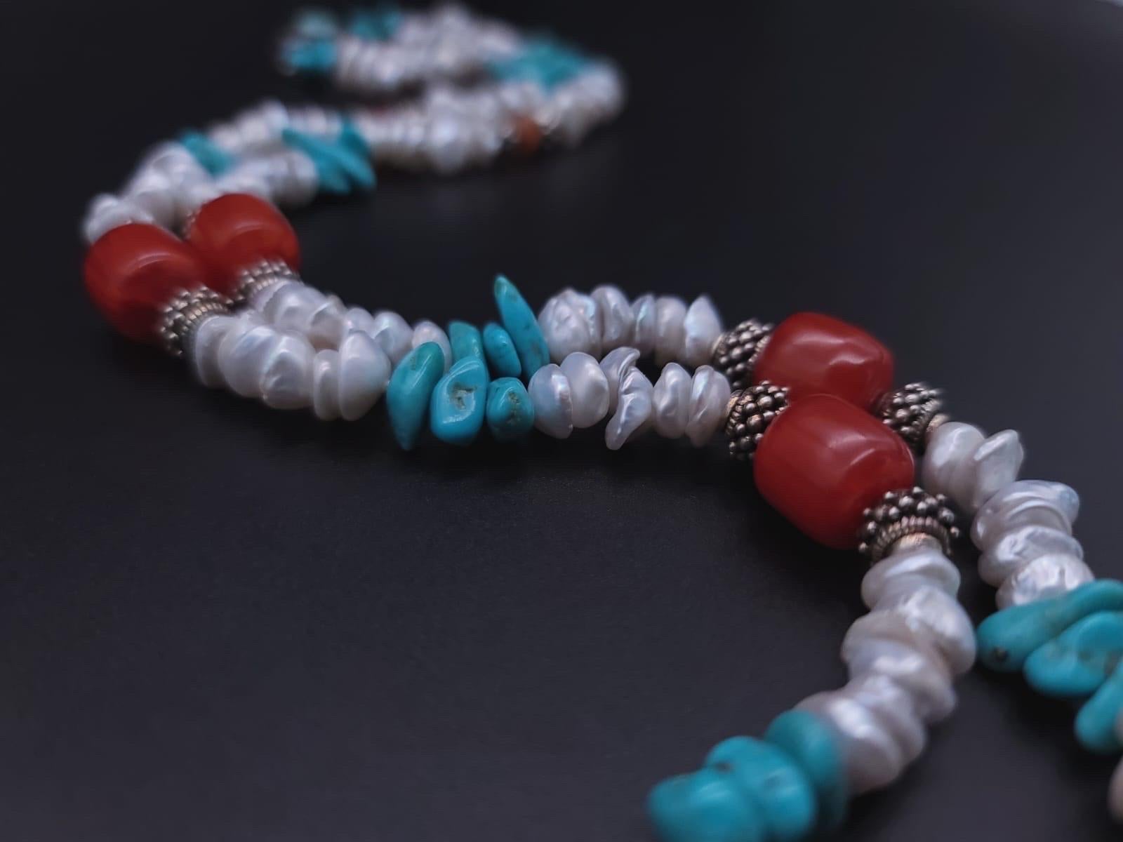 A.Jeschel long versatile Y Turquoise necklace 5