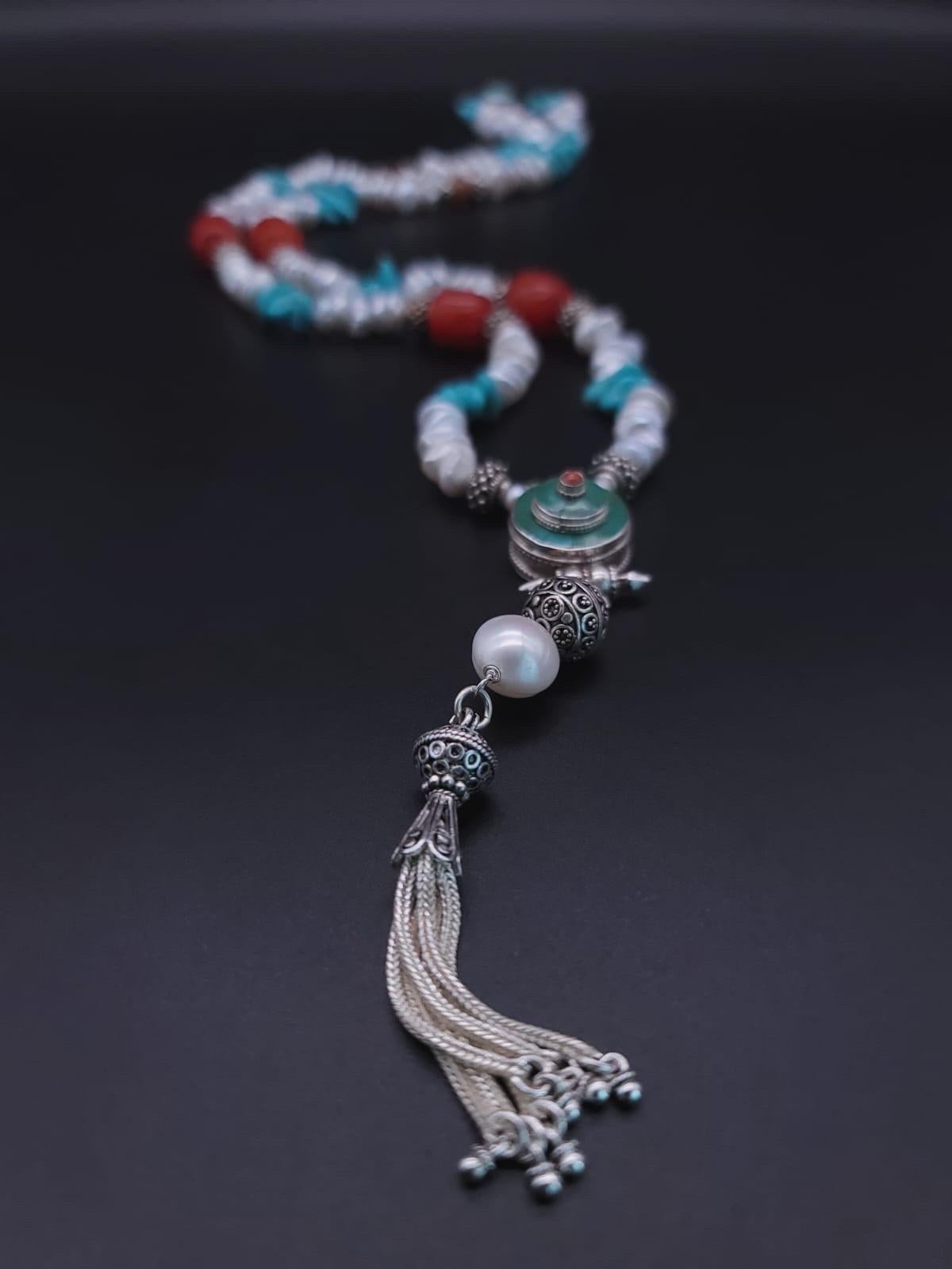 A.Jeschel long versatile Y Turquoise necklace 6