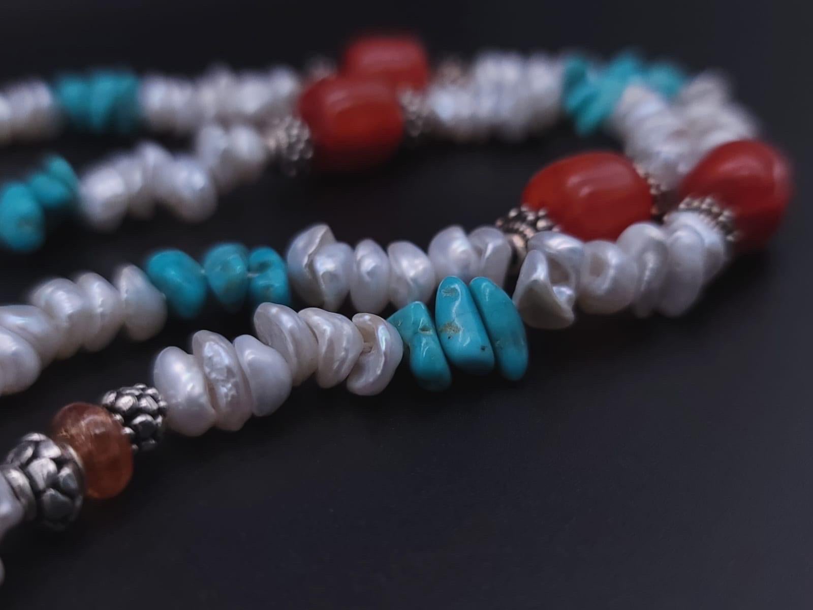 A.Jeschel long versatile Y Turquoise necklace 7