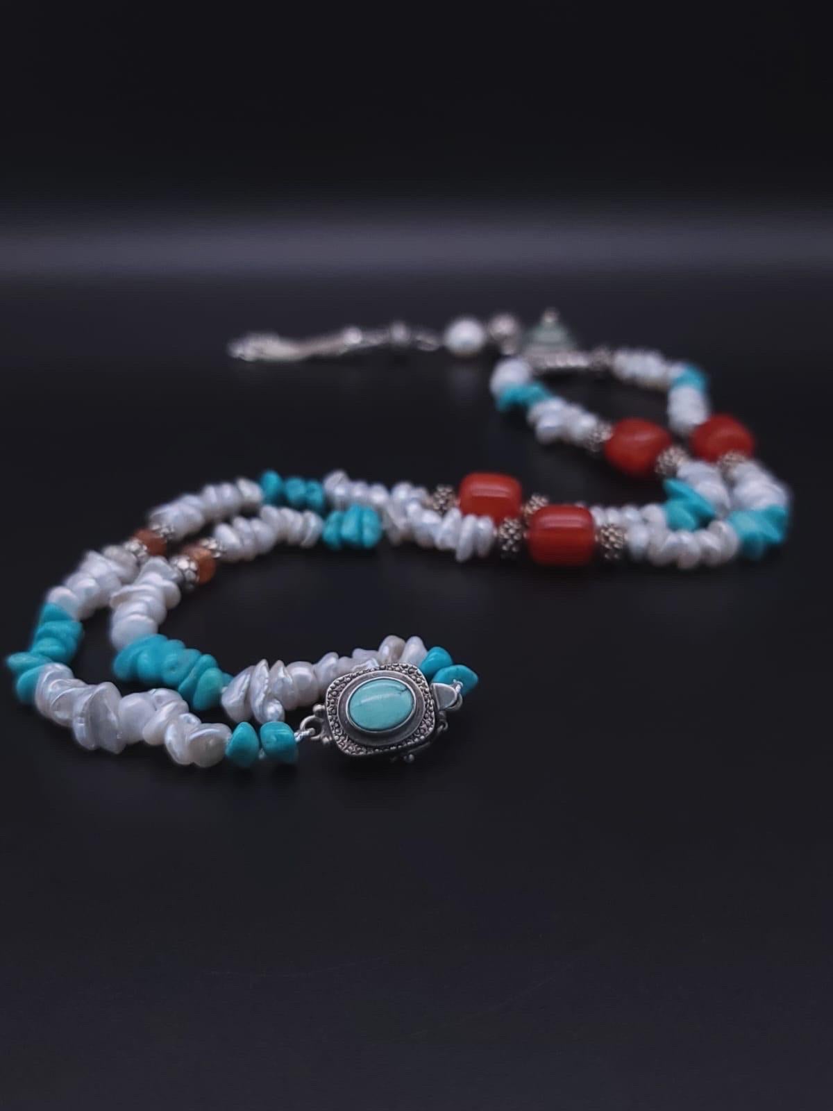 A.Jeschel long versatile Y Turquoise necklace 8