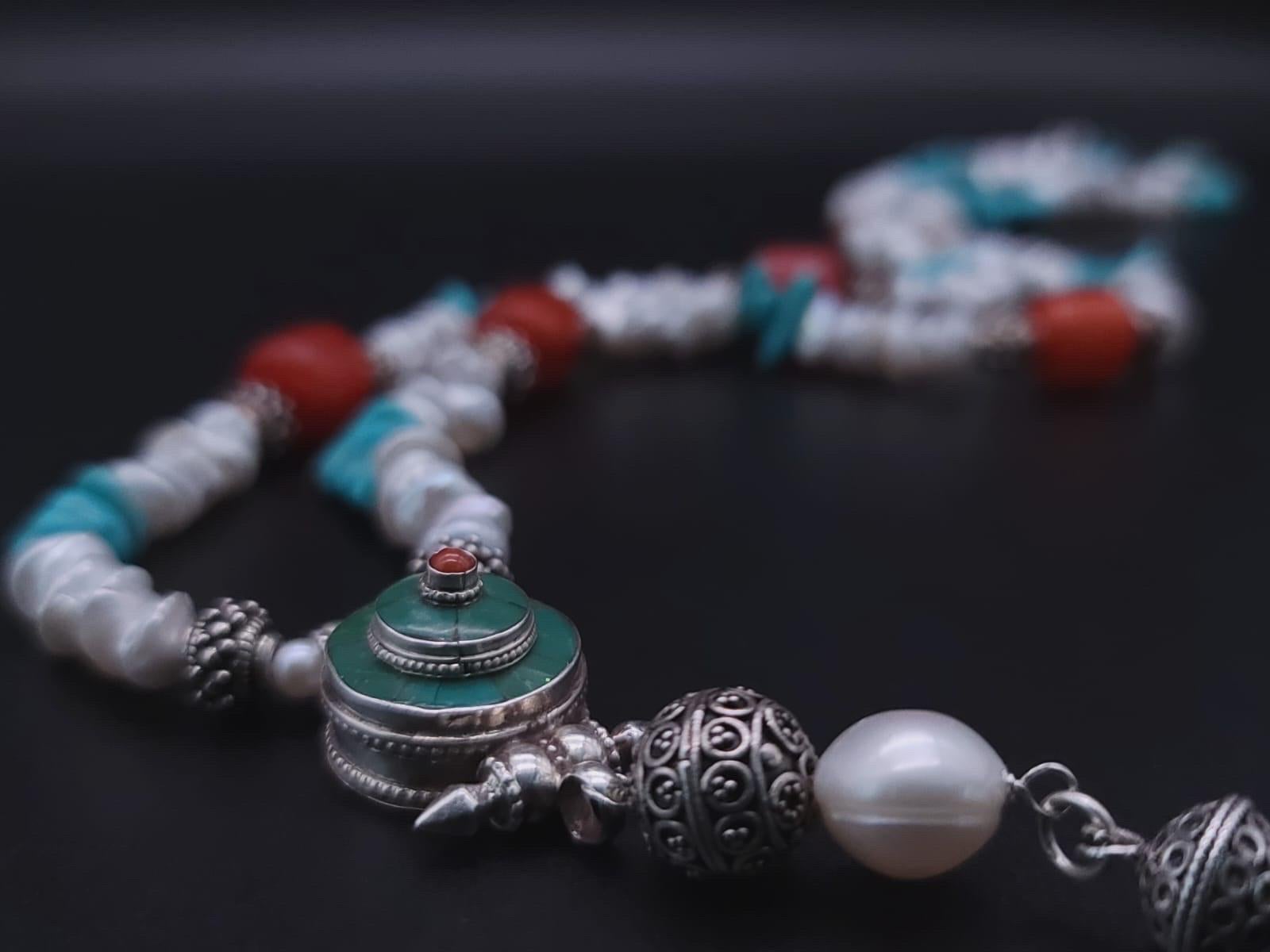 A.Jeschel long versatile Y Turquoise necklace 9