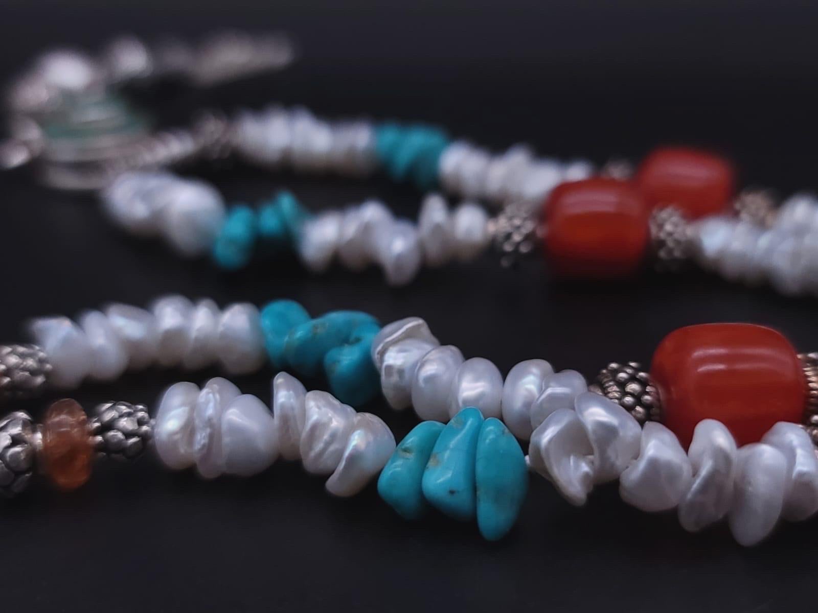 A.Jeschel long versatile Y Turquoise necklace 10