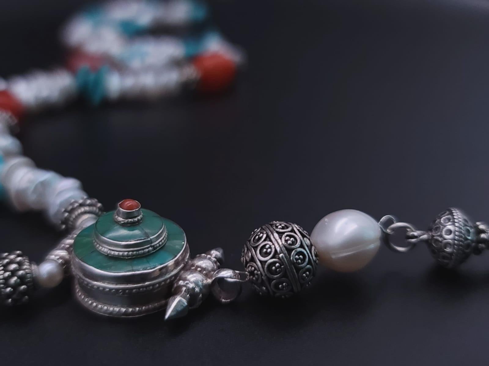 A.Jeschel long versatile Y Turquoise necklace 11