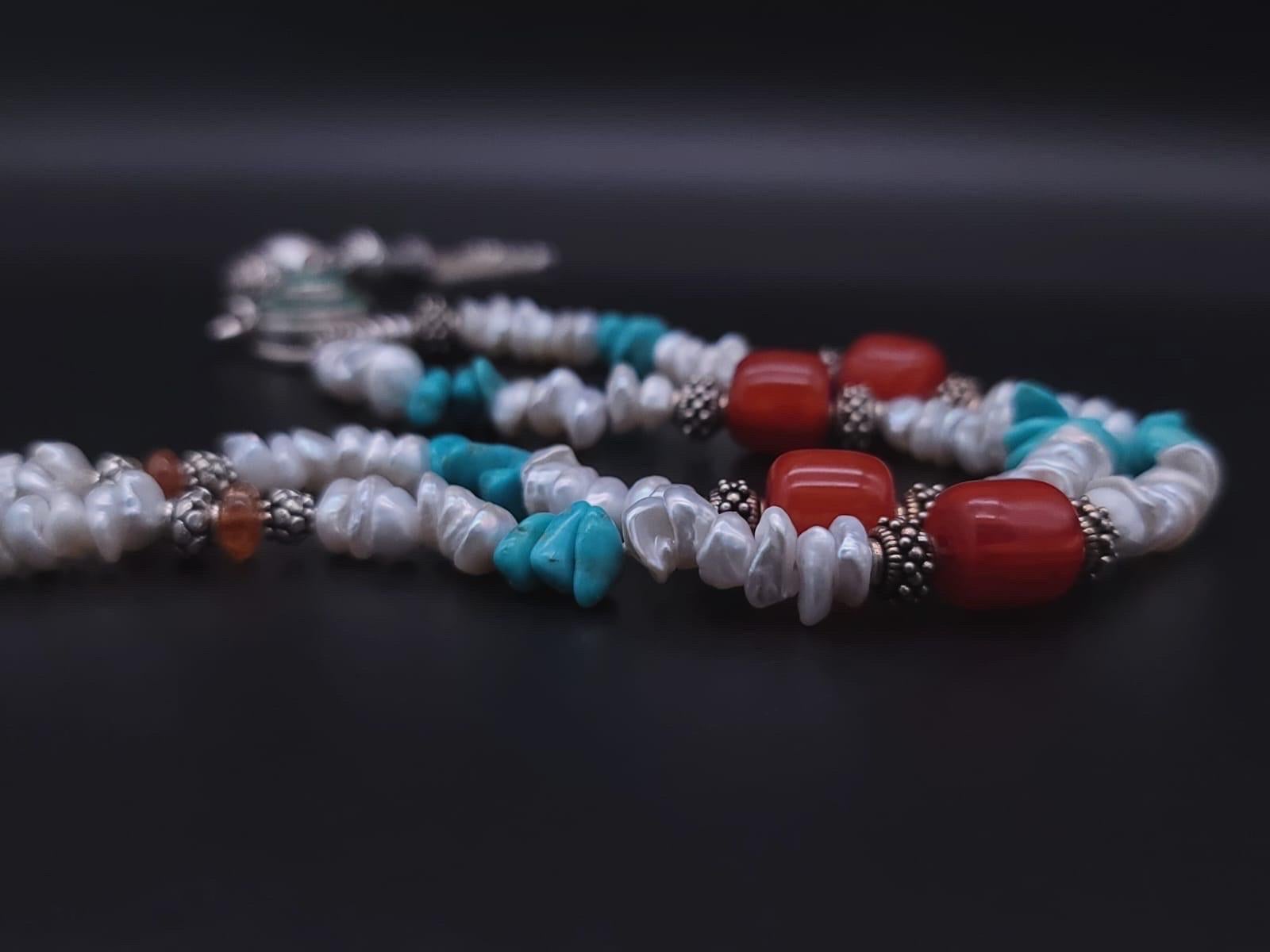 A.Jeschel long versatile Y Turquoise necklace 12