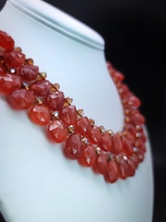 A.Jeschel Luxurious Faceted Carnelian gemstone necklace.