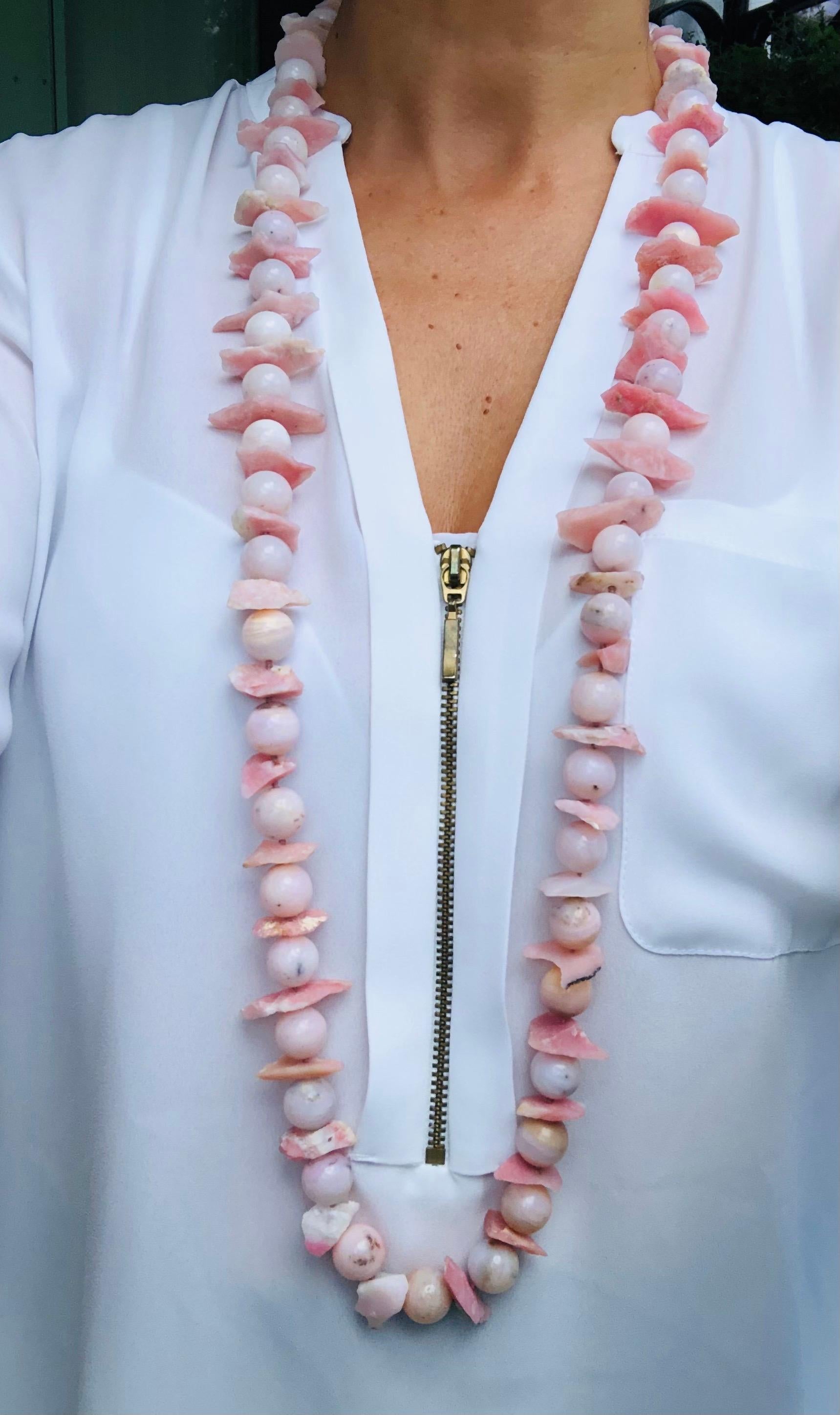 Women's A.Jeschel  Luxurious long Peruvian Pink Opal necklace