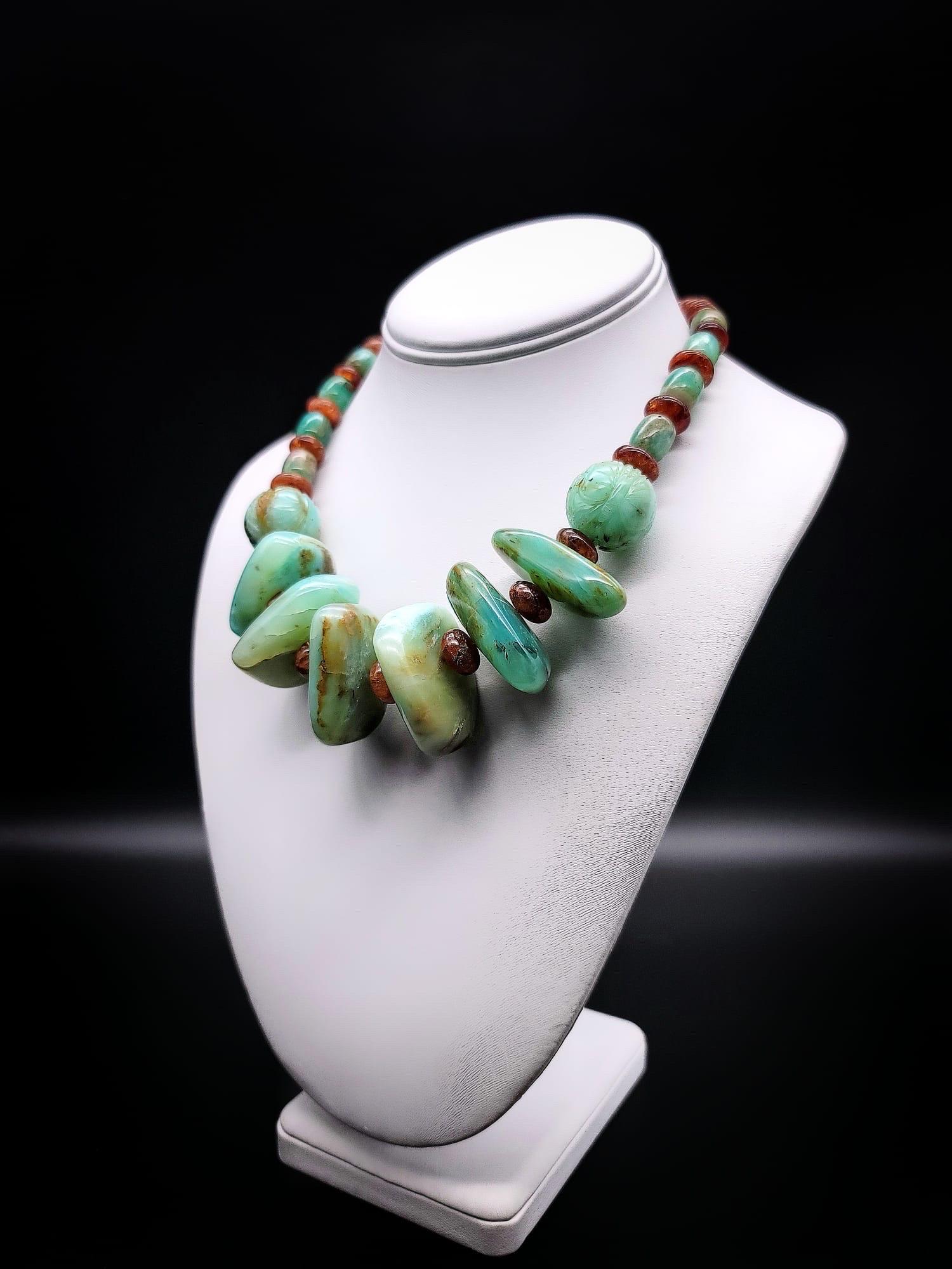 A.Jeschel Magnificent Peruvian Opal necklace. In New Condition For Sale In Miami, FL