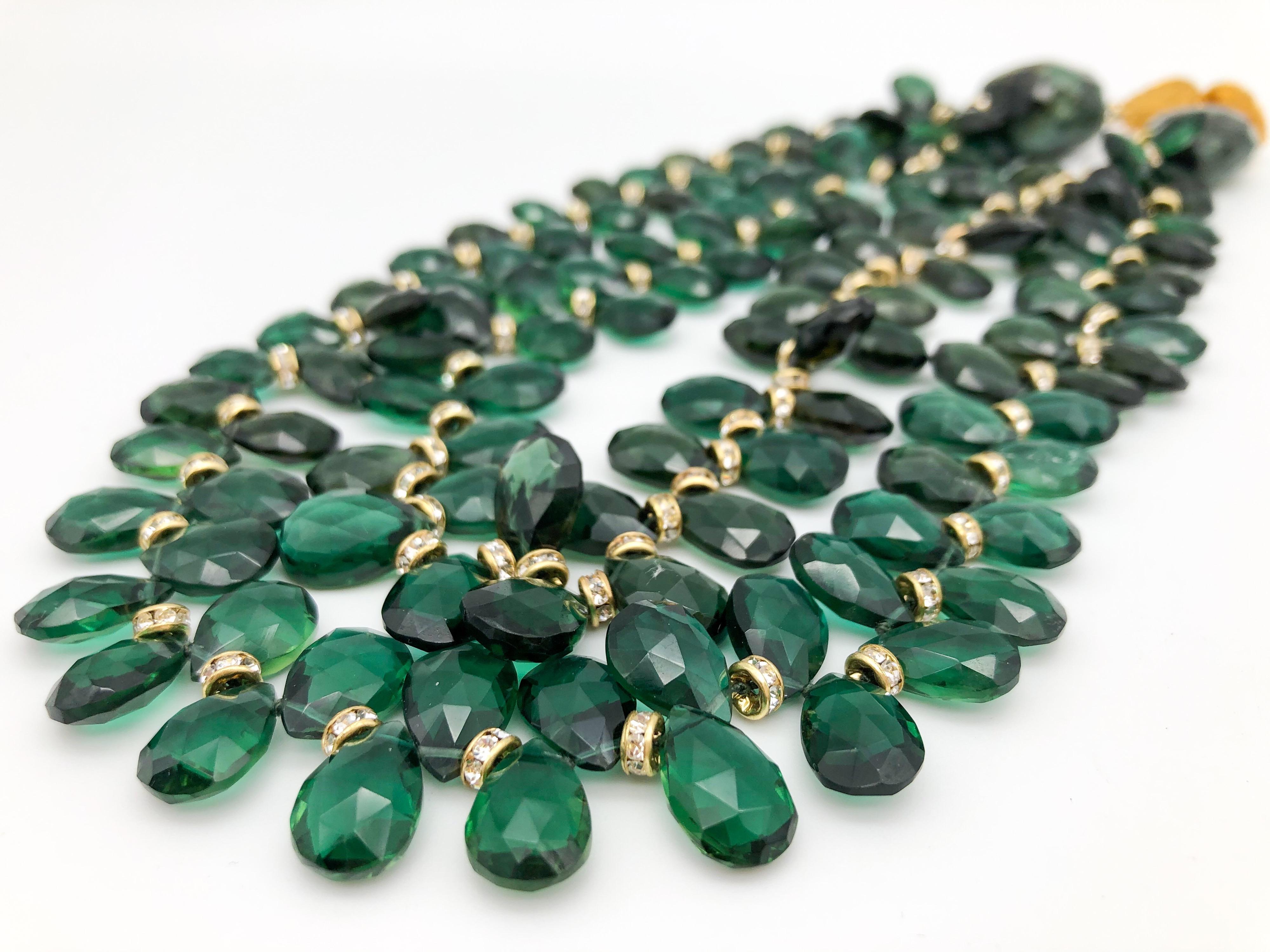A.Jeschel Majestic Green Quartz with Emeralds necklace 2