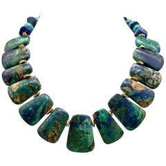 A.Jeschel Statement Malachite Collar Necklace.