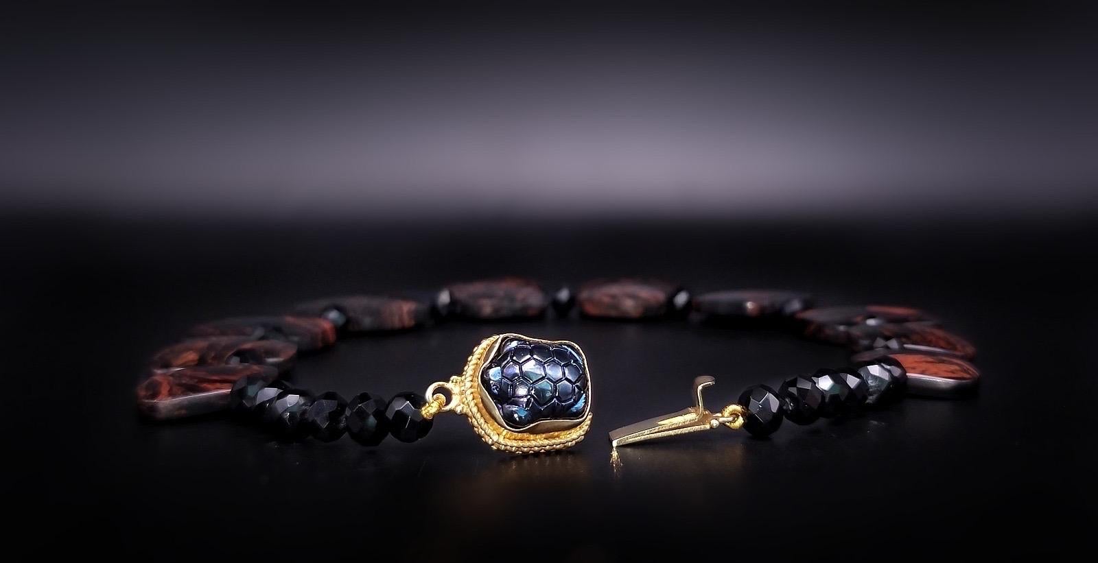 Collana di ossidiana e onice messicana di A.Jeschel in vendita 4