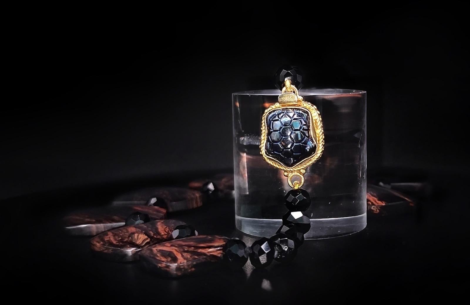 Collana di ossidiana e onice messicana di A.Jeschel in vendita 5