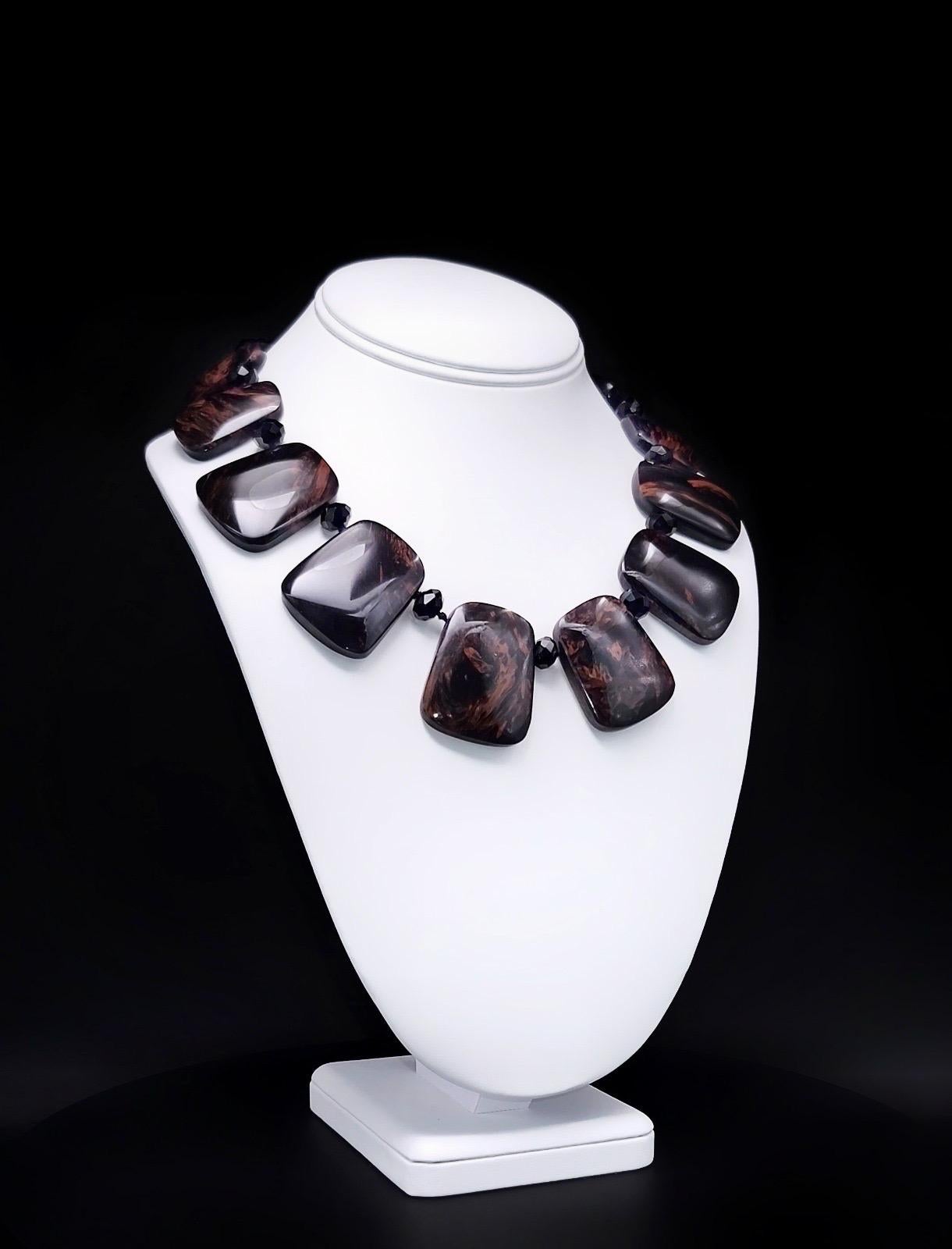 Contemporaneo Collana di ossidiana e onice messicana di A.Jeschel in vendita