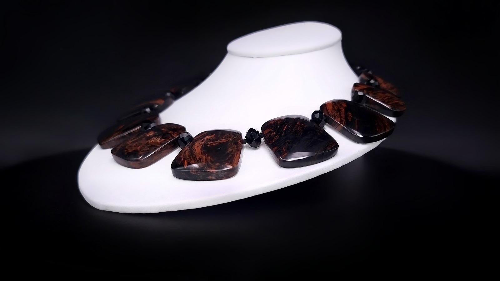 Collana di ossidiana e onice messicana di A.Jeschel in vendita 1
