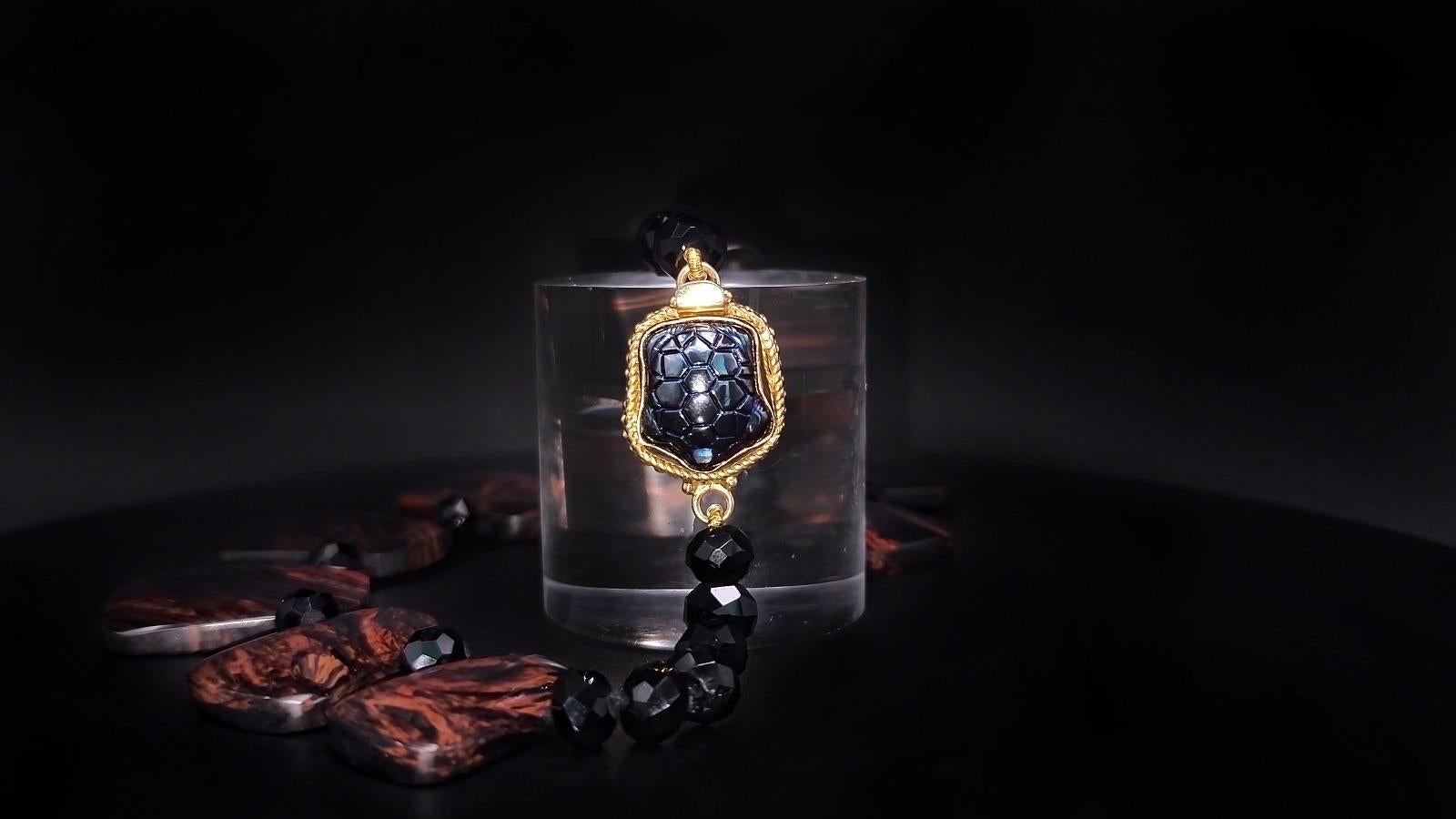 Collana di ossidiana e onice messicana di A.Jeschel in vendita 2