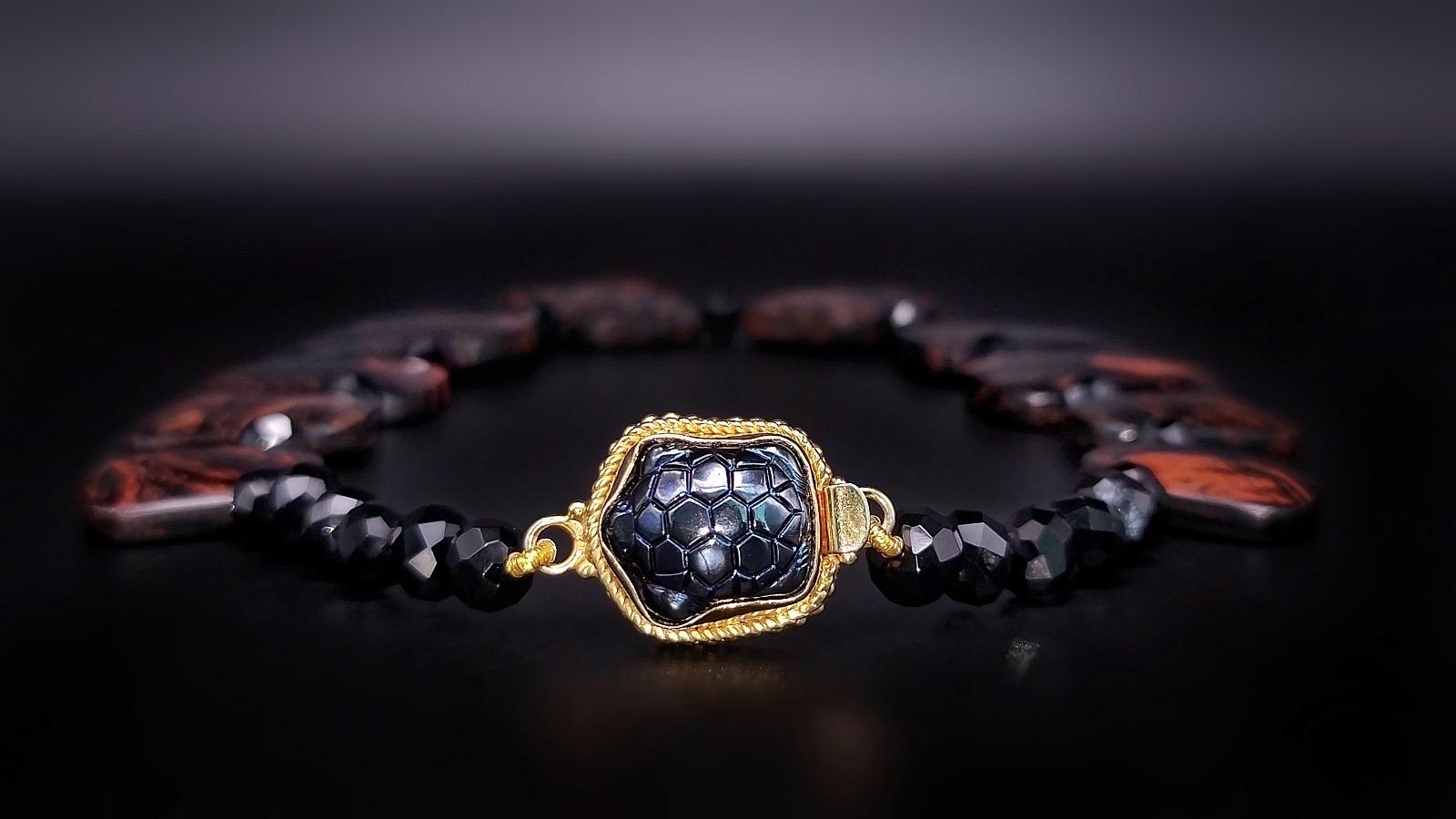 Collana di ossidiana e onice messicana di A.Jeschel in vendita 3