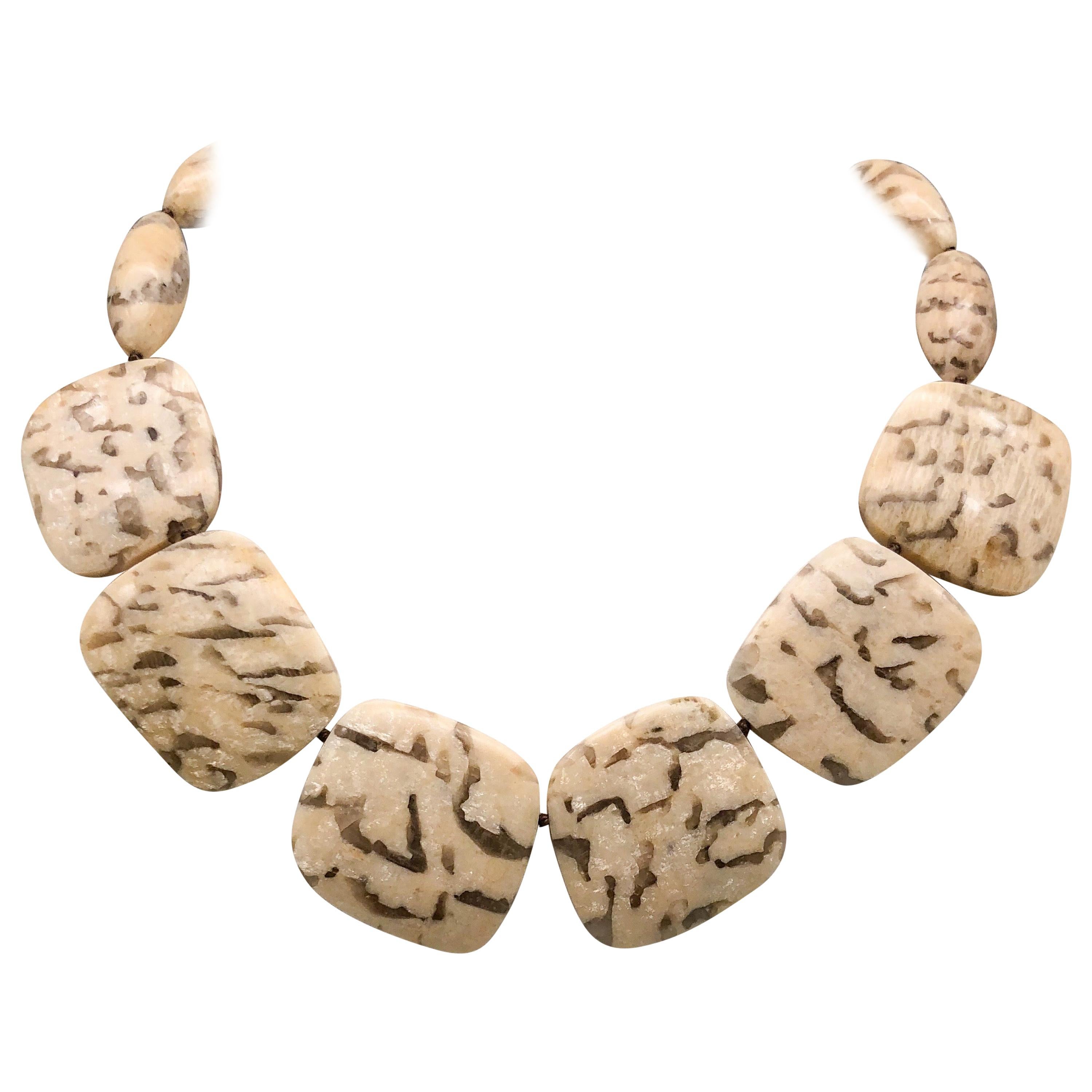 A.Jeschel Mysterious Jasper Stone Necklace For Sale at 1stDibs