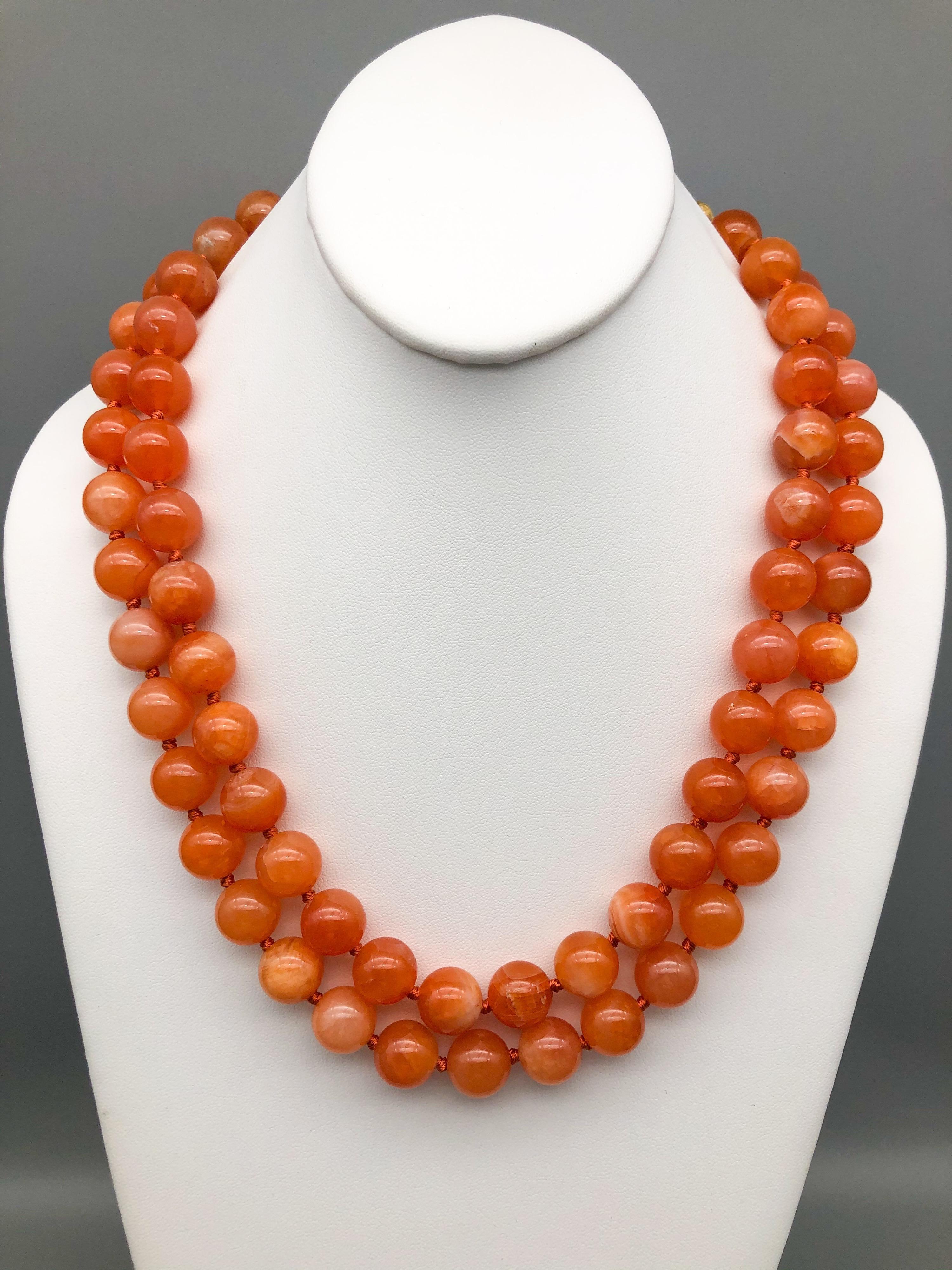Contemporary A.Jeschel Natural orange Chalcedony, soft and flattering.