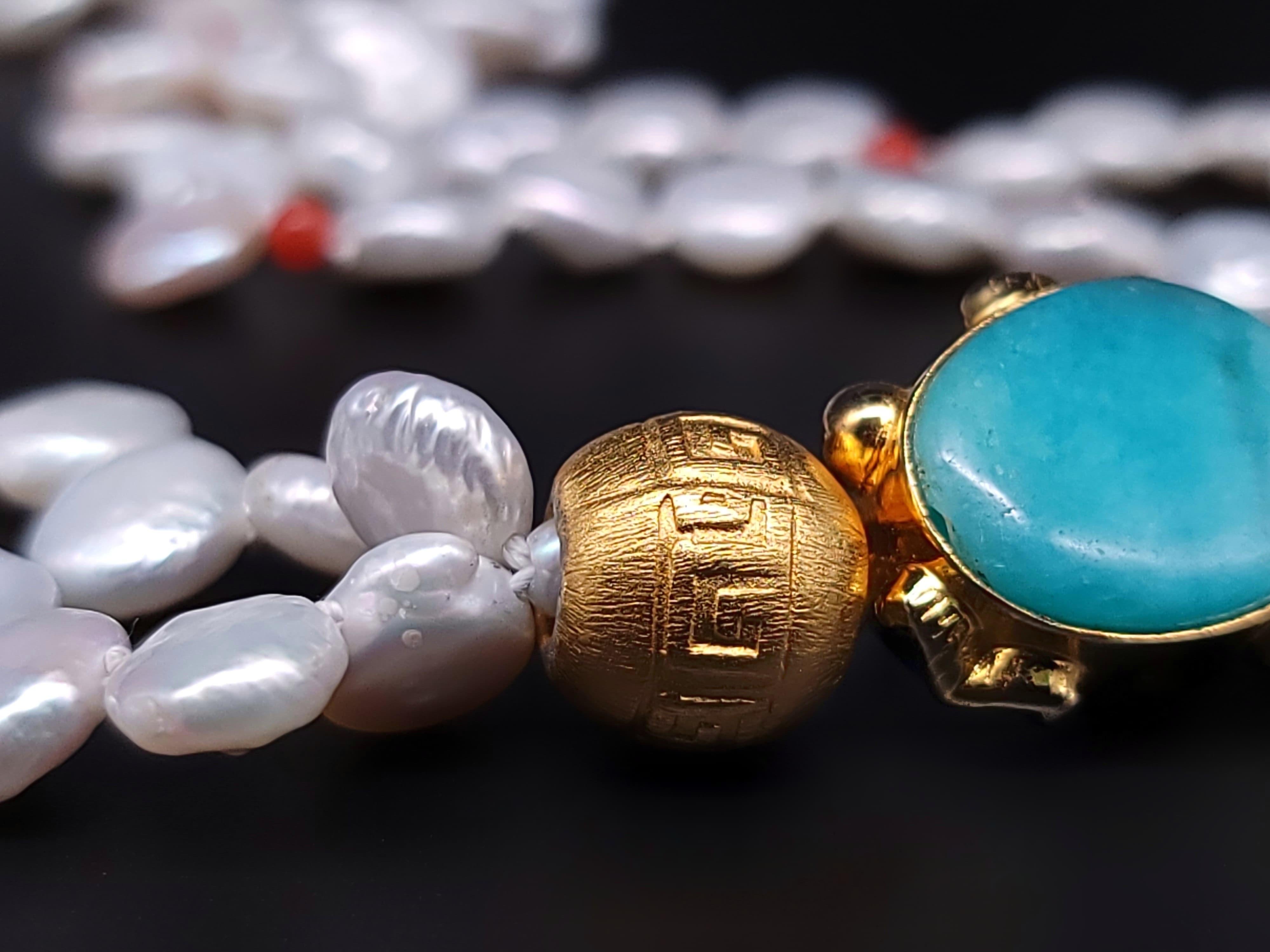 A.Jeschel  Collier de perles avec pendentif Ghau Box. en vente 4