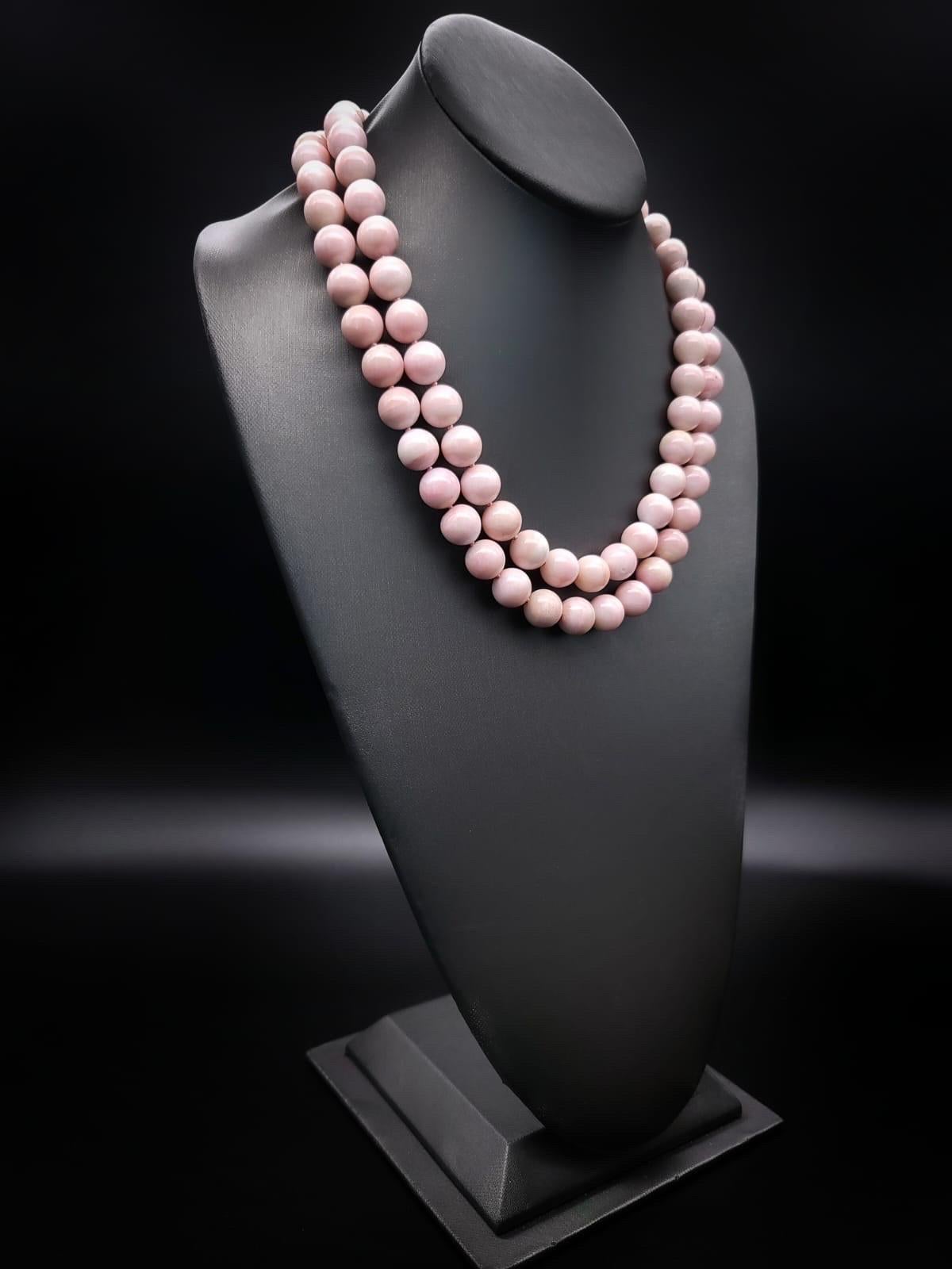 A.Jeschel Rosa Onyx-Halskette mit charakteristischem Rhodocrosite-Verschluss. (Perle) im Angebot