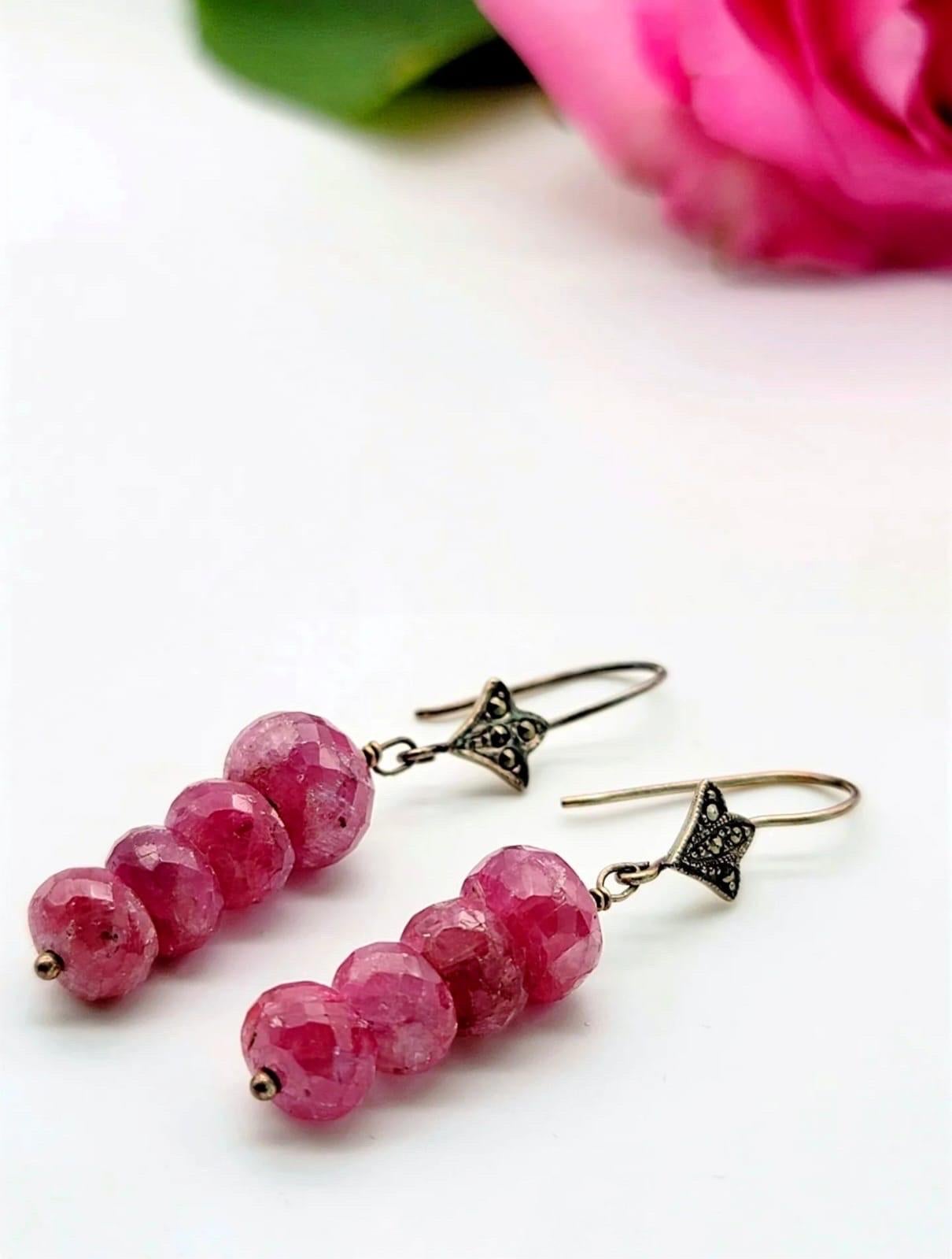Bead A.Jeschel  Pink Sapphire earrings. For Sale