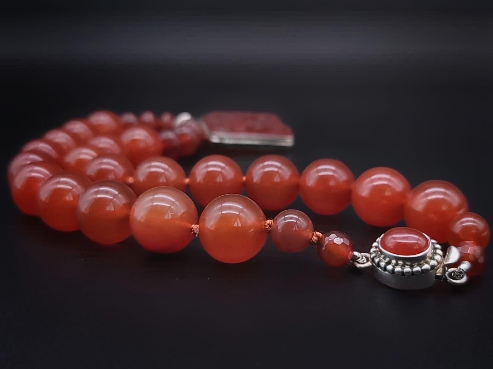 A.Jeschel Powerful Carnelian necklace with a Dragon pendant. In New Condition For Sale In Miami, FL