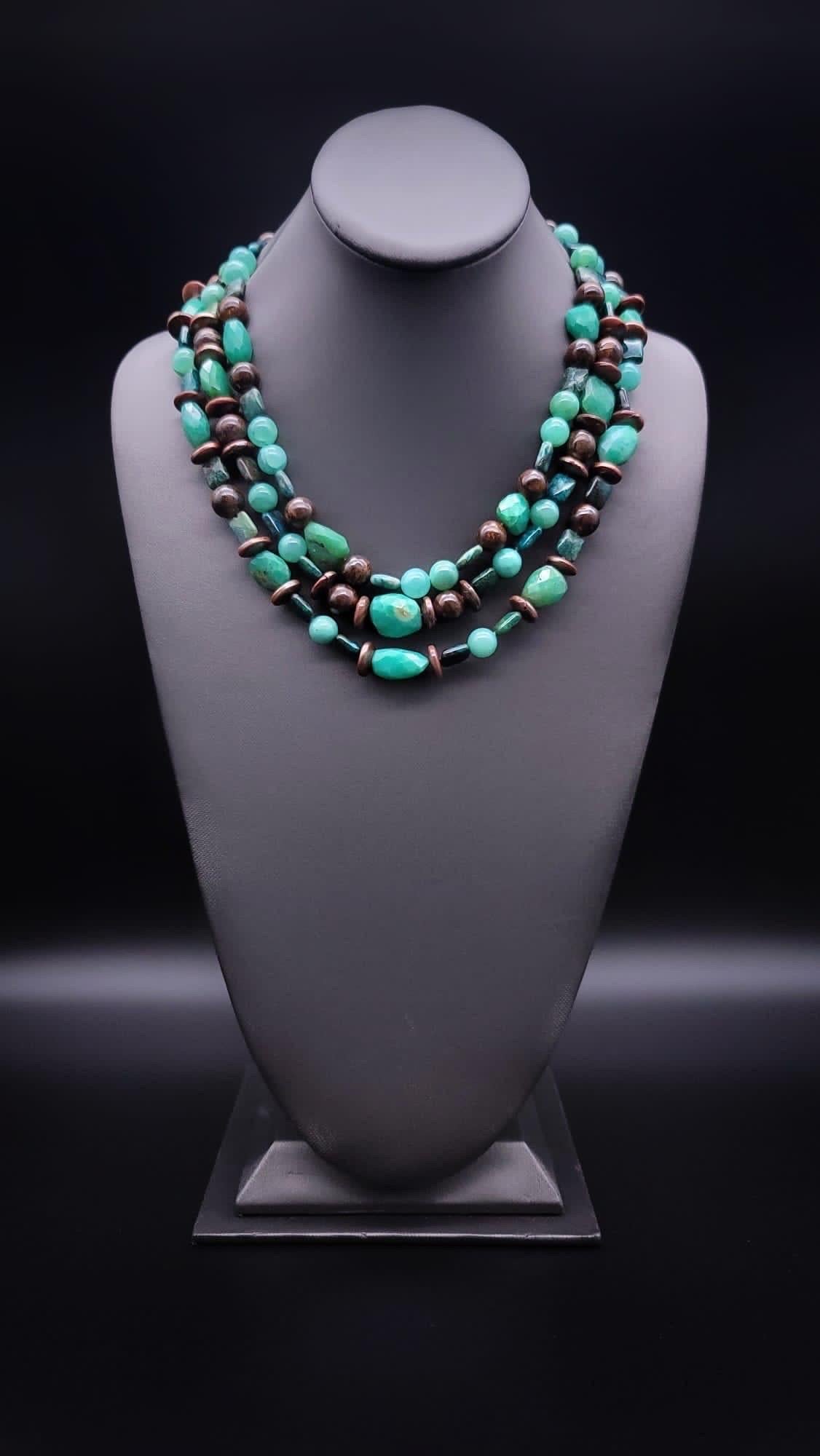 A.Jeschel Precious Chrysoprase necklace with Australian Brown Opals  For Sale 4