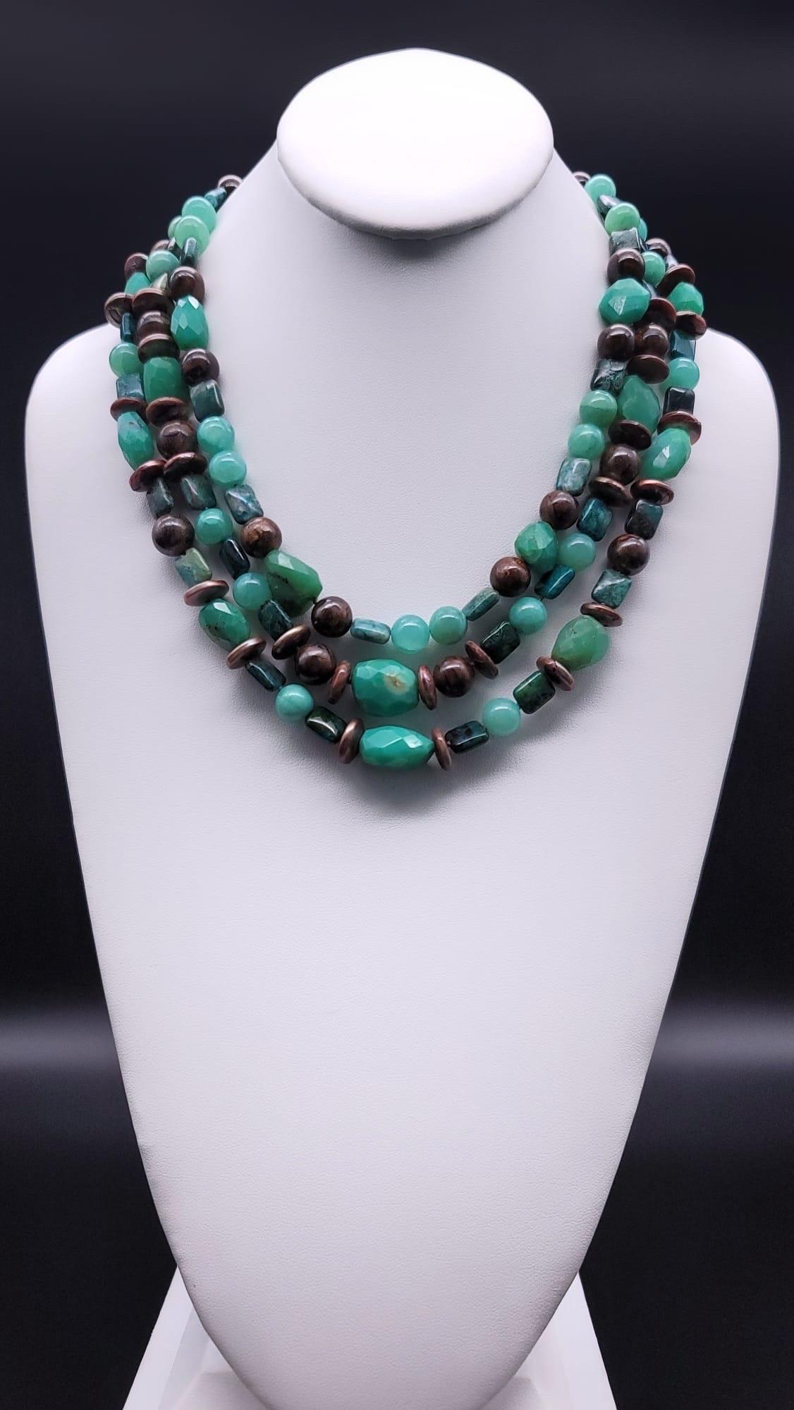 A.Jeschel Precious Chrysoprase necklace with Australian Brown Opals  For Sale 5