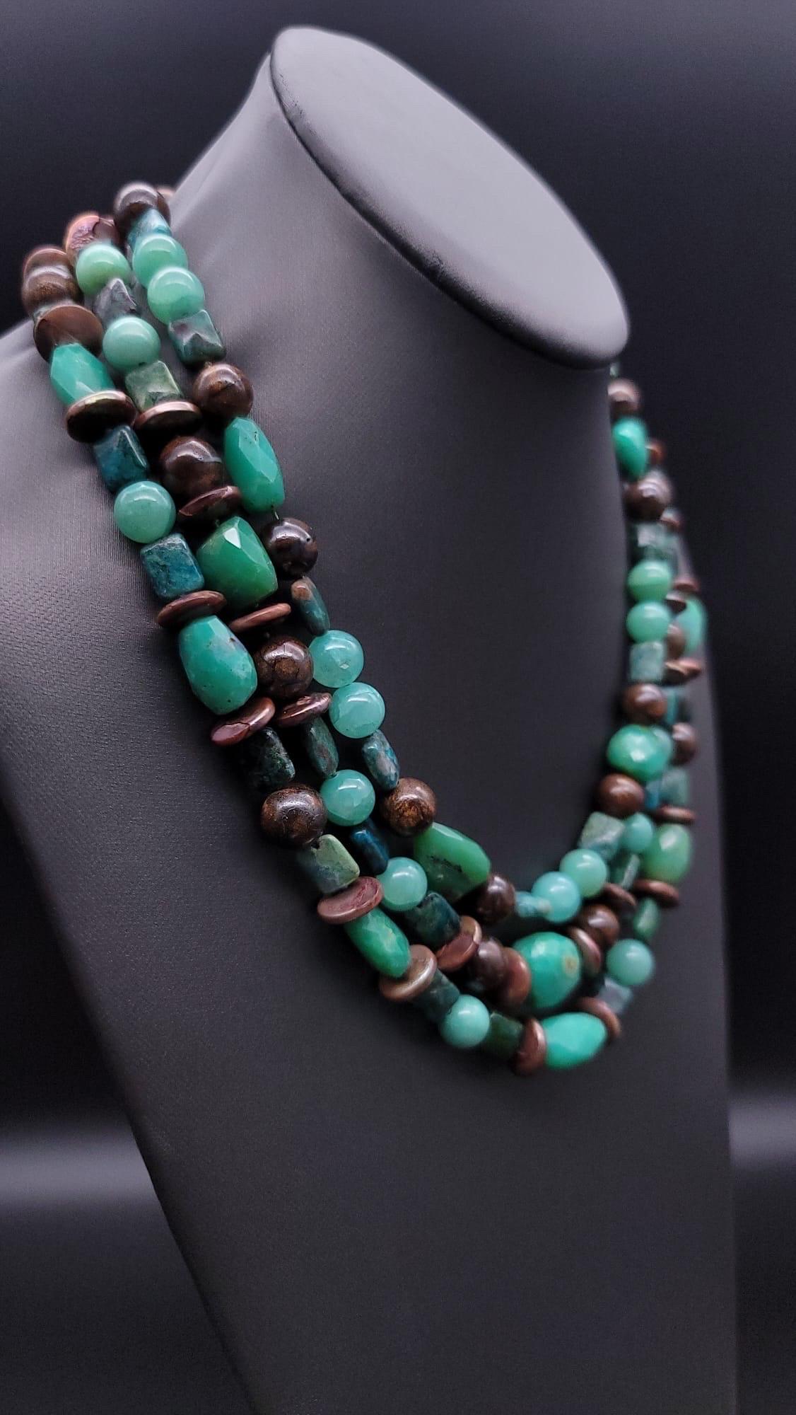 A.Jeschel Precious Chrysoprase necklace with Australian Brown Opals  For Sale 11