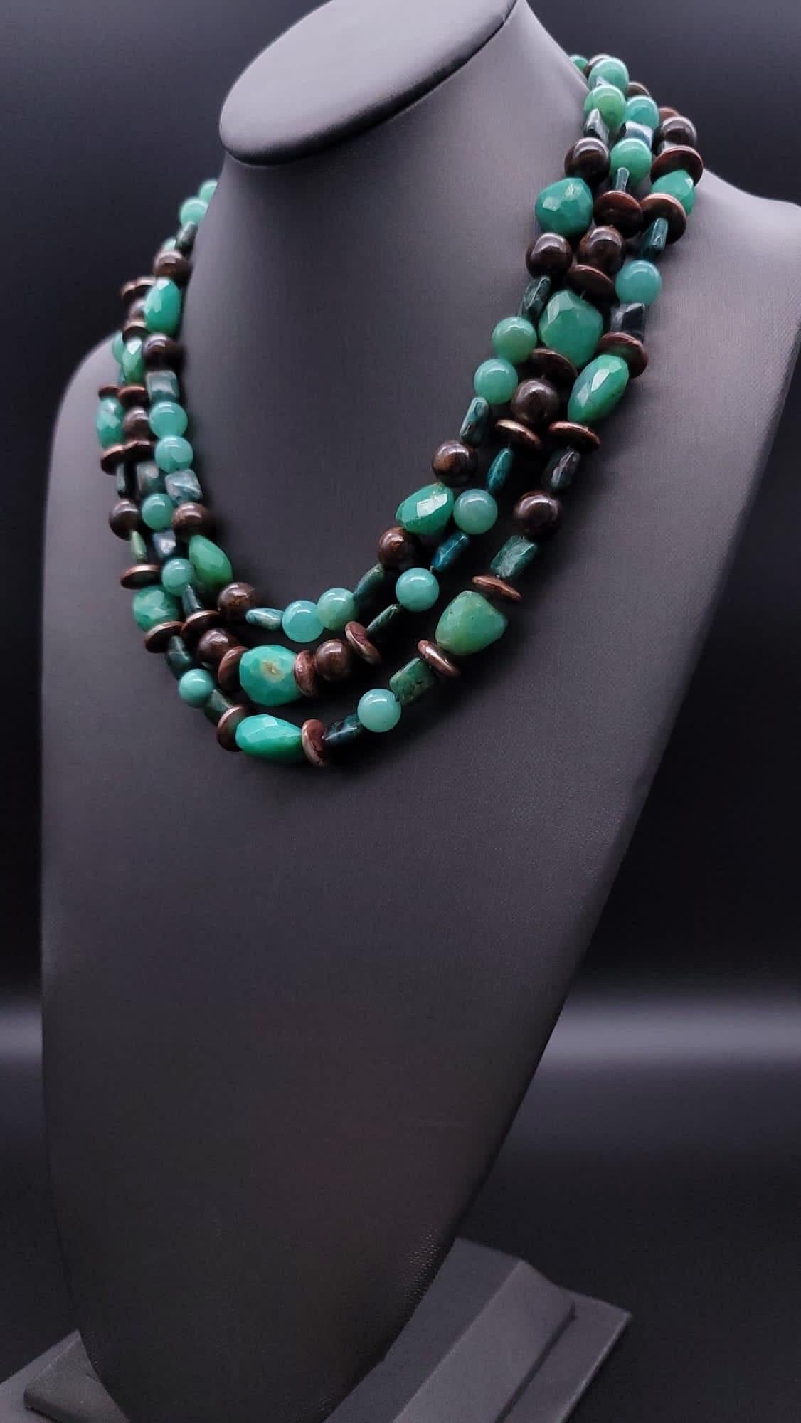 A.Jeschel Precious Chrysoprase necklace with Australian Brown Opals  For Sale 1