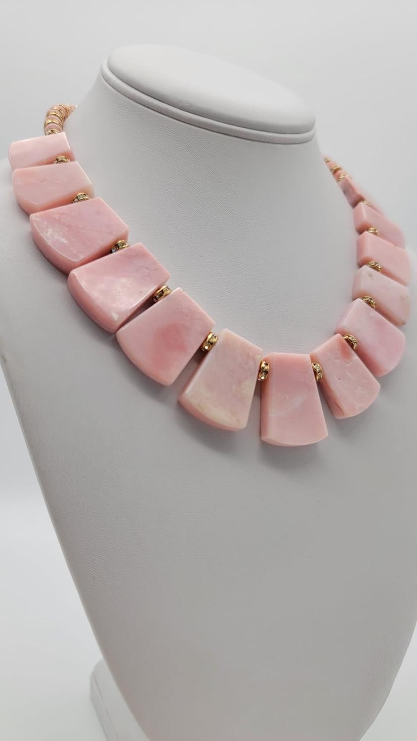 A.Jeschel Luxury and Pretty in a Pink Opal Necklace. For Sale 4