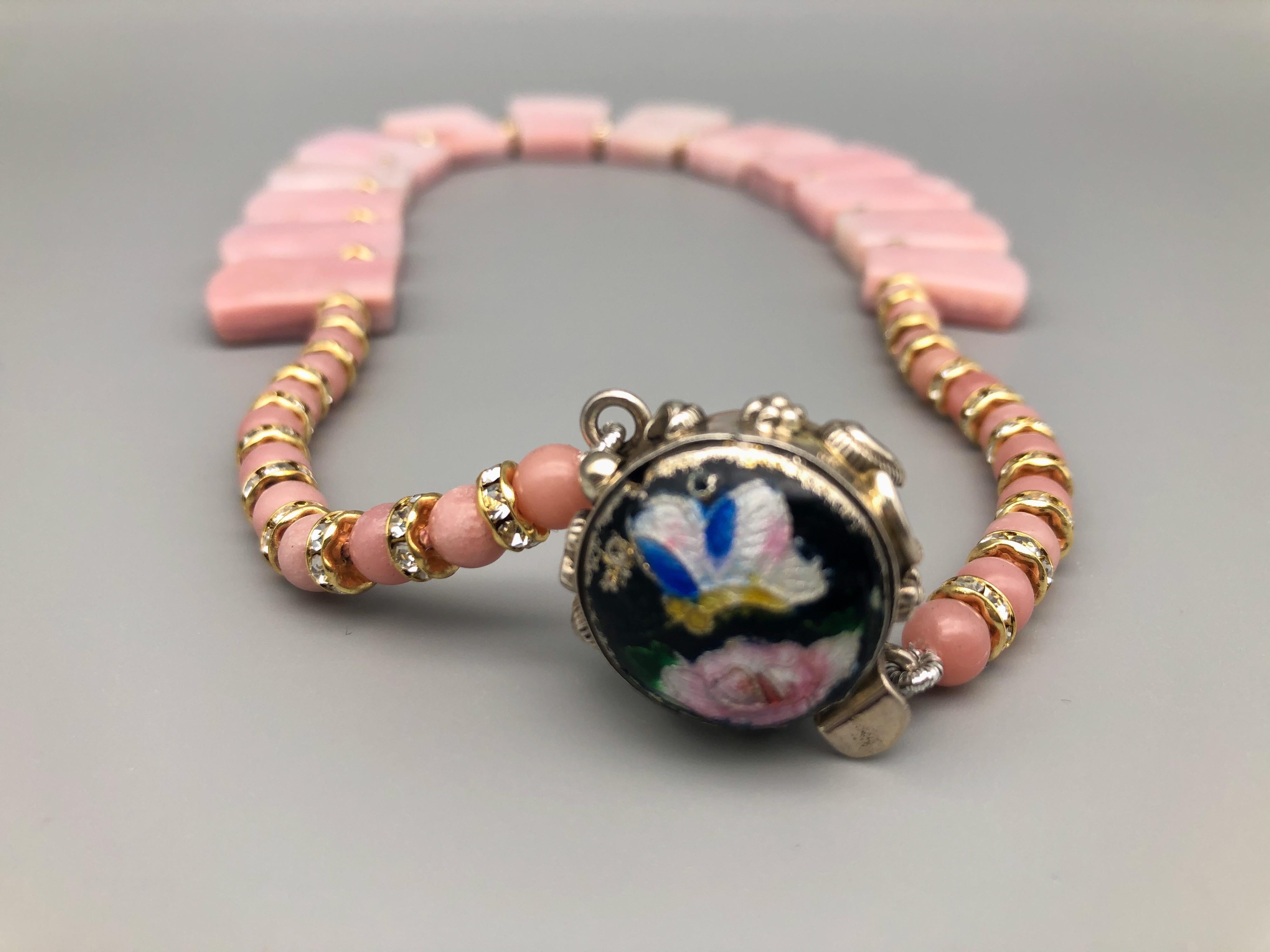 A.Jeschel Luxury and Pretty in a Pink Opal Necklace. In New Condition For Sale In Miami, FL