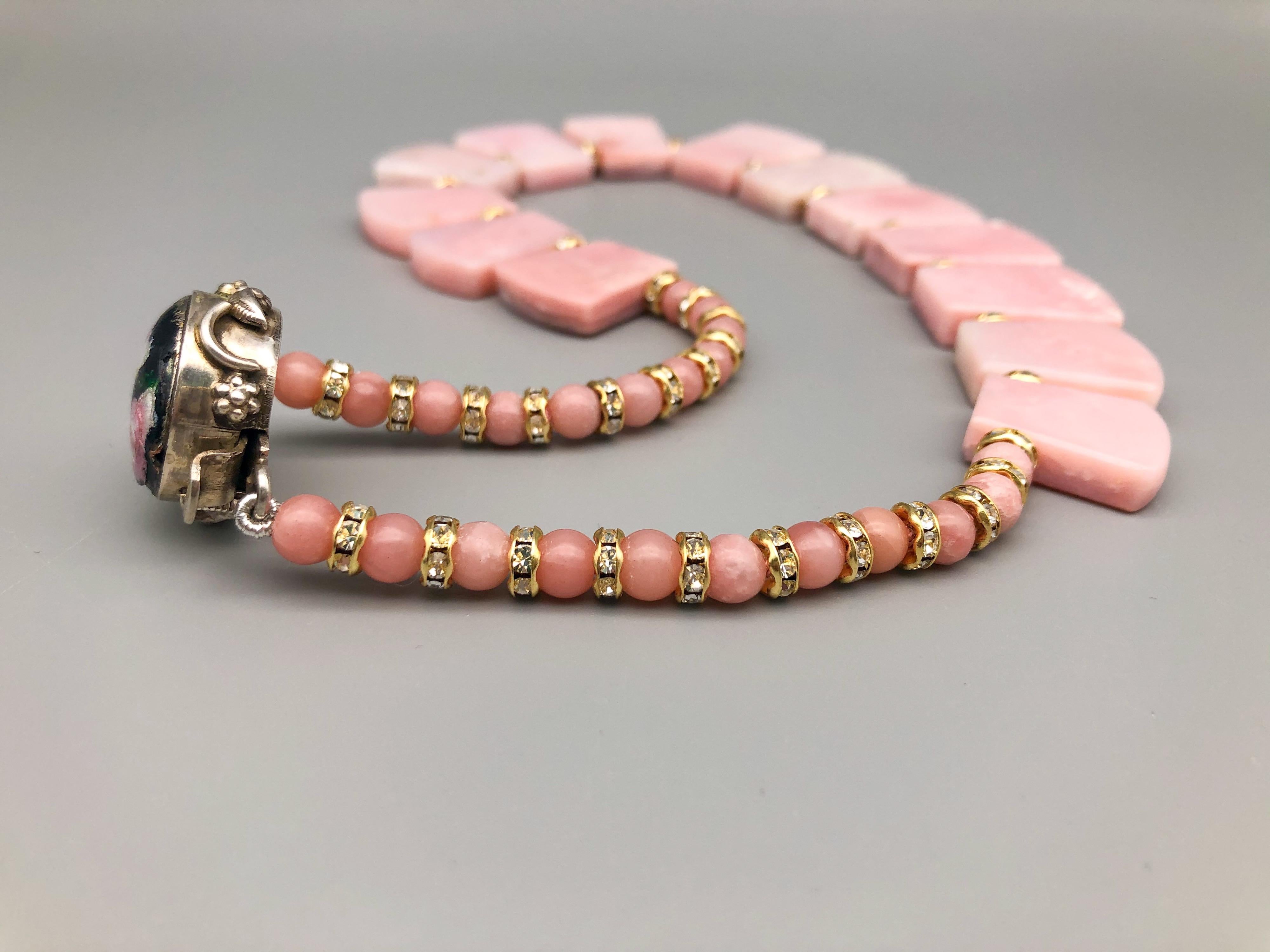 Women's or Men's A.Jeschel Luxury and Pretty in a Pink Opal Necklace. For Sale