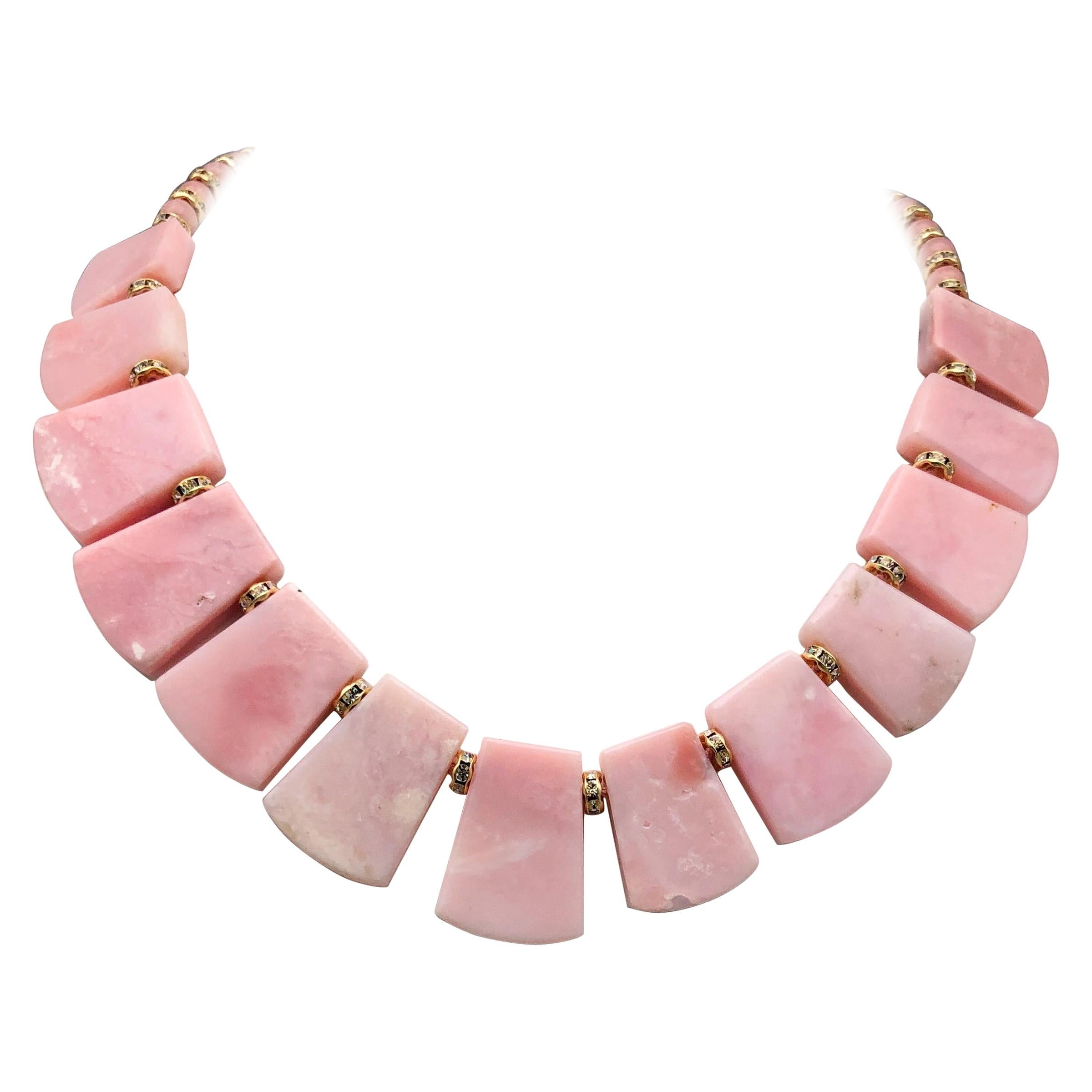 A.Jeschel Luxury and Pretty in a Pink Opal Necklace. For Sale
