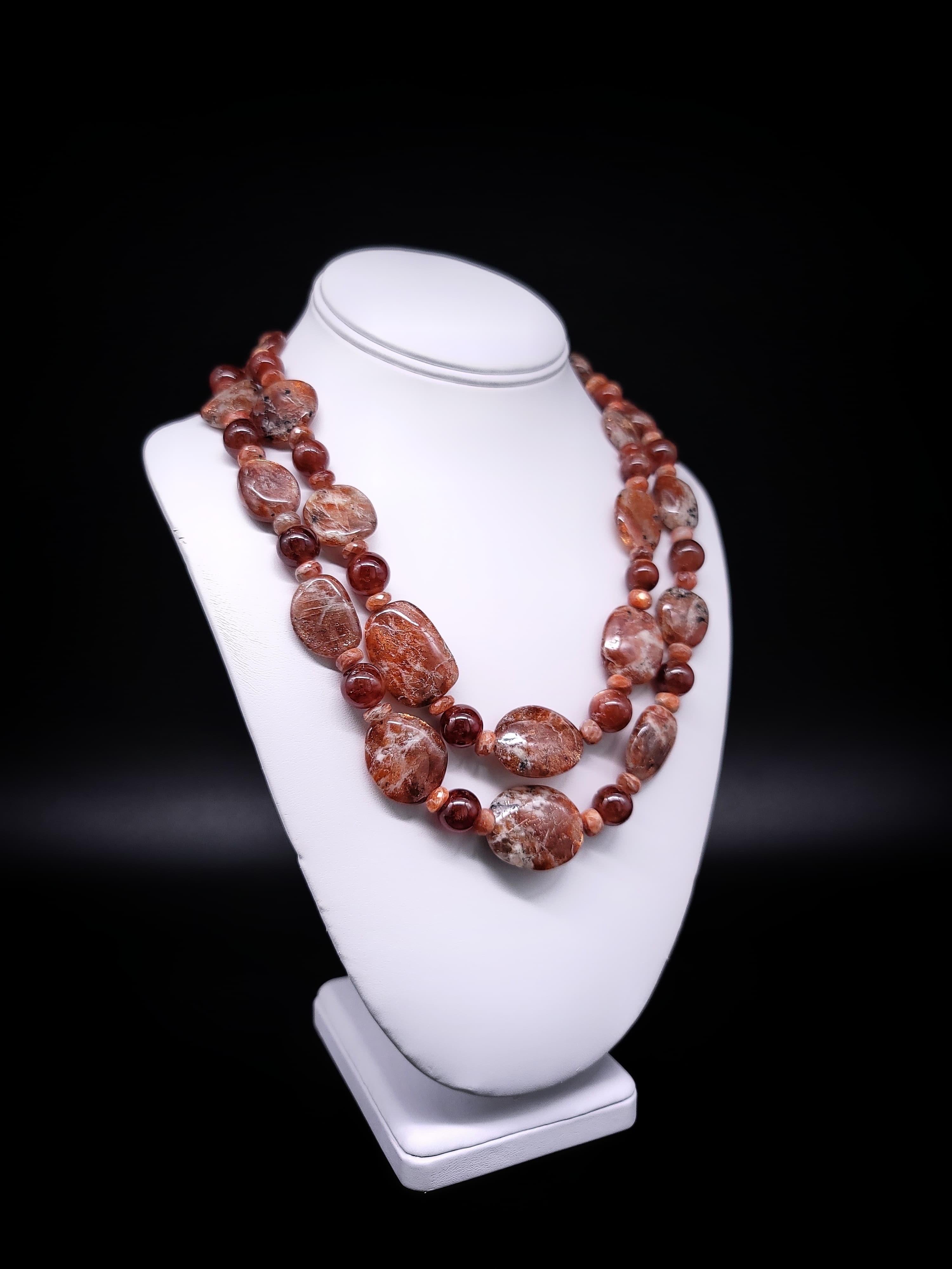 Women's or Men's A.Jeschel Radiant Sunstone Specimen necklace. For Sale