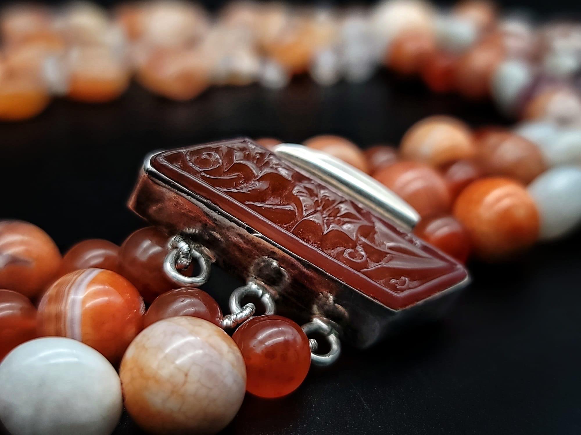 A.Jeschel Rainbow Moonstone and Carnelian Necklace For Sale 10