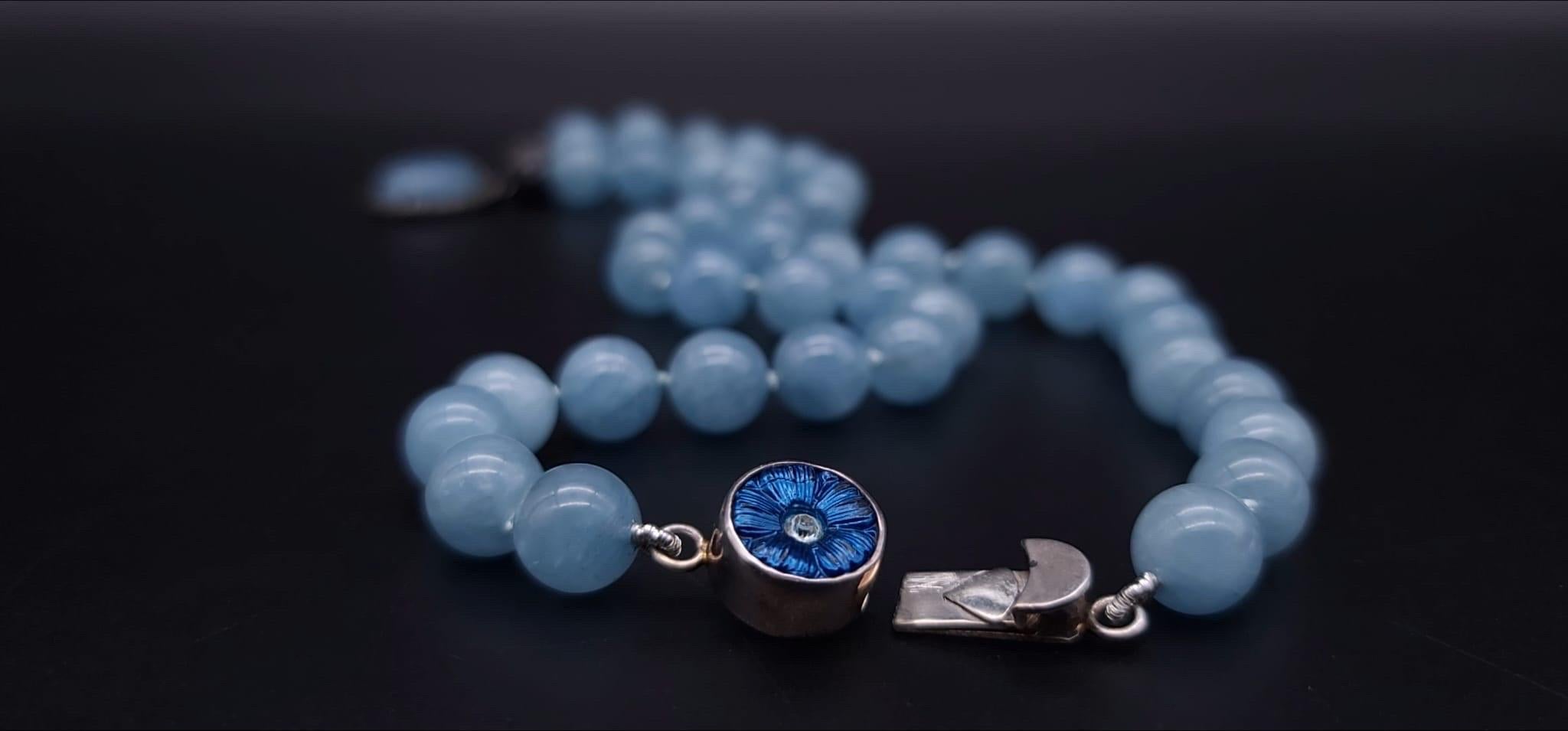 A.Jeschel Rich blue Aquamarine and Diamond Pendant necklace For Sale 1