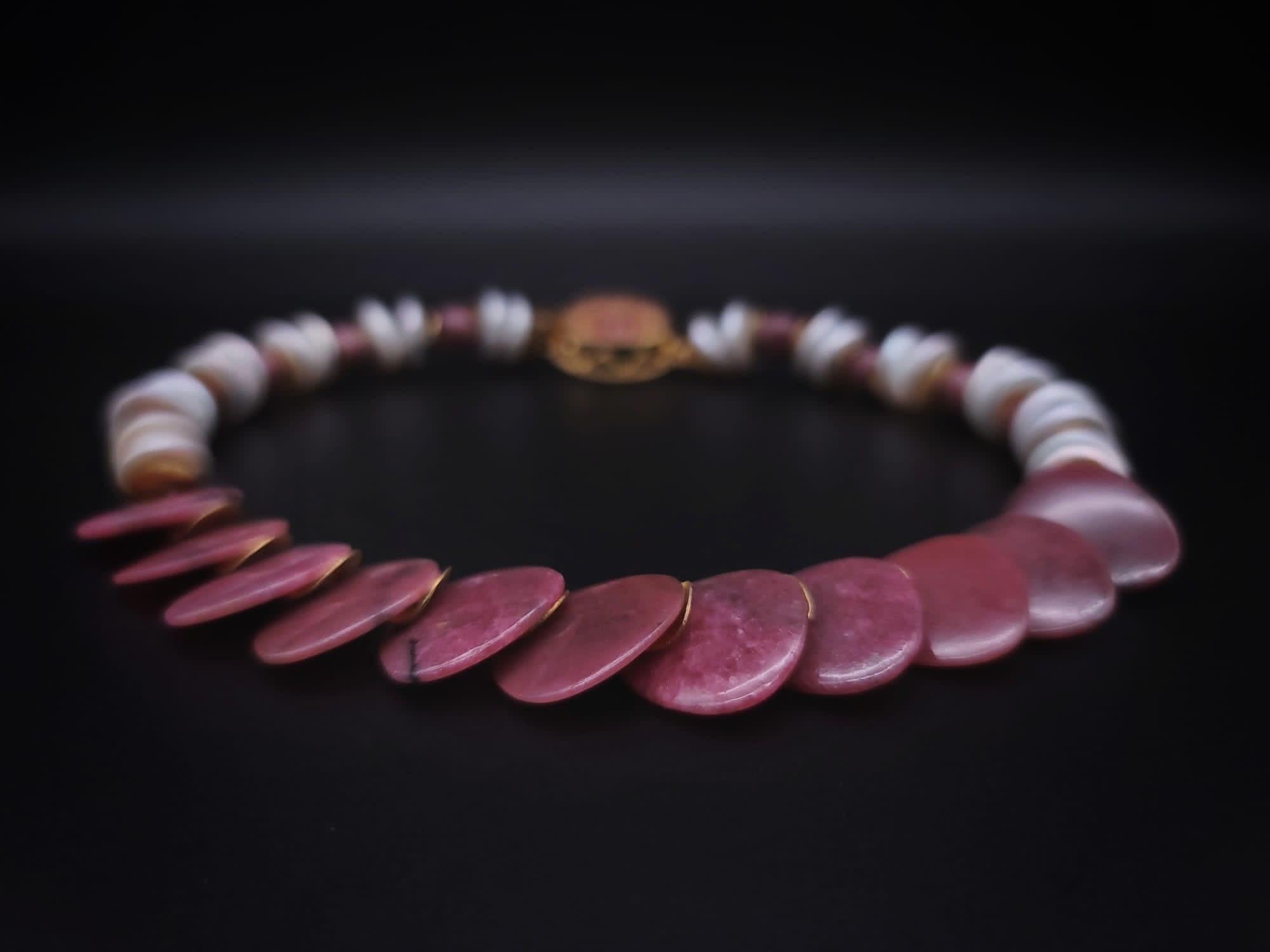 A.Jeschel Rich Rosy colored Rhodochrosite Necklace 7